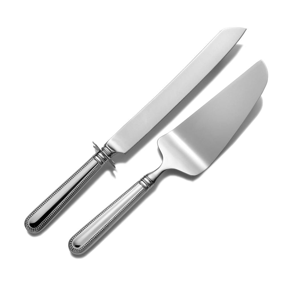 Palatina Sterling Silver Wedding Cake Knife and Server Set - Elegant Cake Cutting Set for Weddings, Anniversaries & Special Occasions