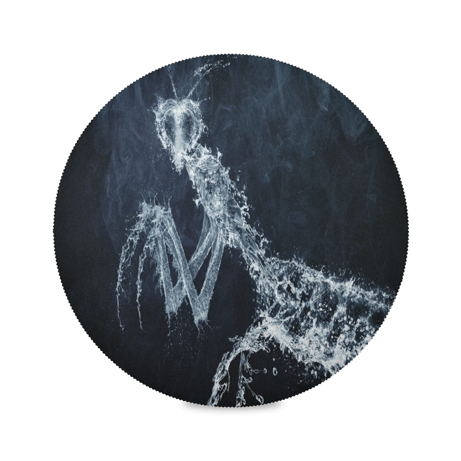 Stylish Abstract Mantis Insect Round Placemats Set of 4 - Washable & Durable Dining Table Mats for Kitchen, Restaurant, or Party Decor - Perfect for Everyday Meals, Dinner Parties, and Home Decor
