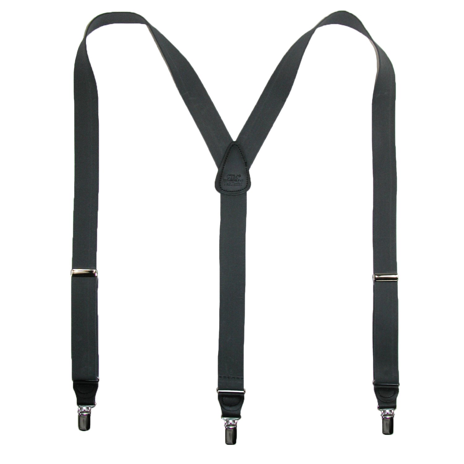 CTM® Men's Big & Tall Elastic Clip-On Suspenders - Premium Solid Color Adjustable Shoulder Straps for Formal Wear & Business Attire