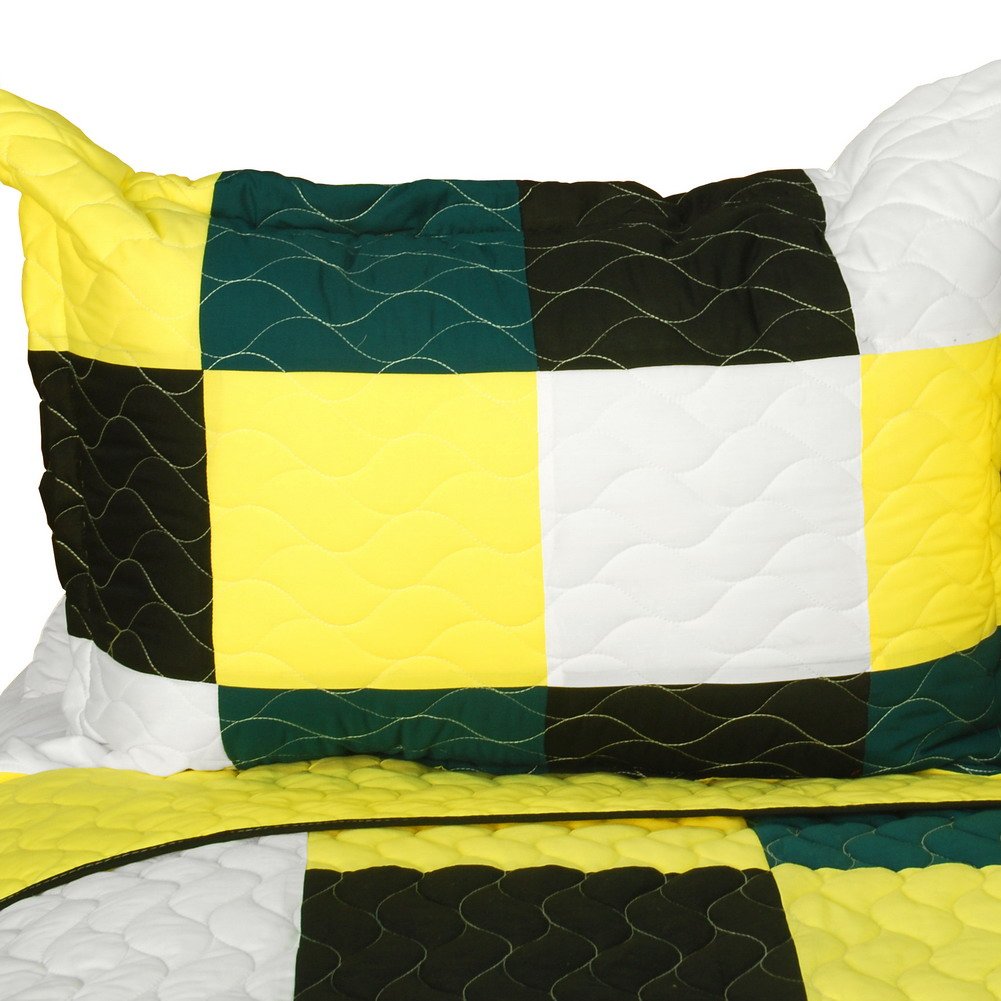 Vermicelli-Quilted Patchwork Quilt Set Full/Queen Size - Stylish & Comfortable Bedding for Cozy Bedrooms & Guest Rooms