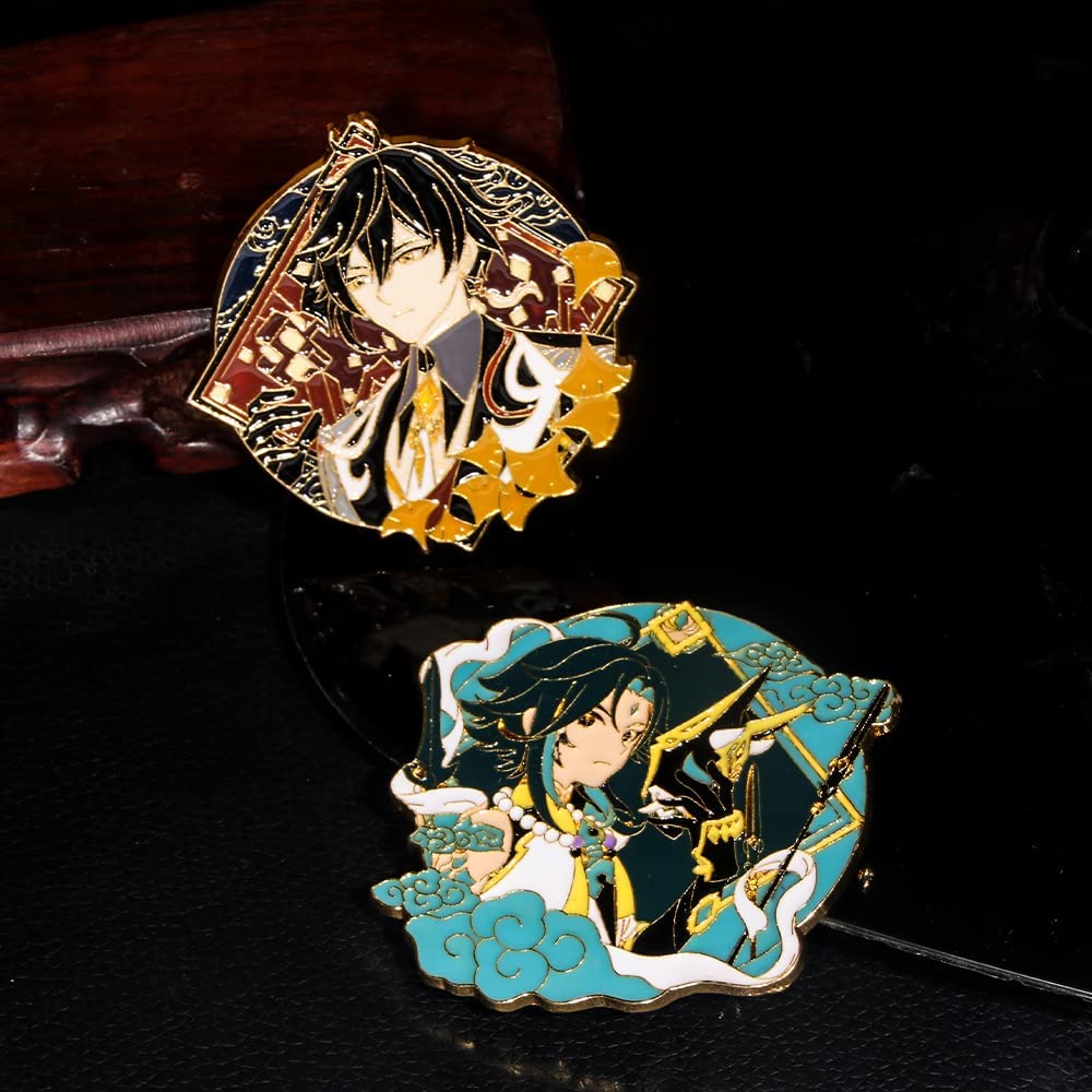 Genshin Impact Hu Tao Brooch Pin - Anime Cosplay Enamel Lapel Pin - Cute Gift for Fans, Women & Girls - Perfect for Conventions, Cosplay & Collectors
