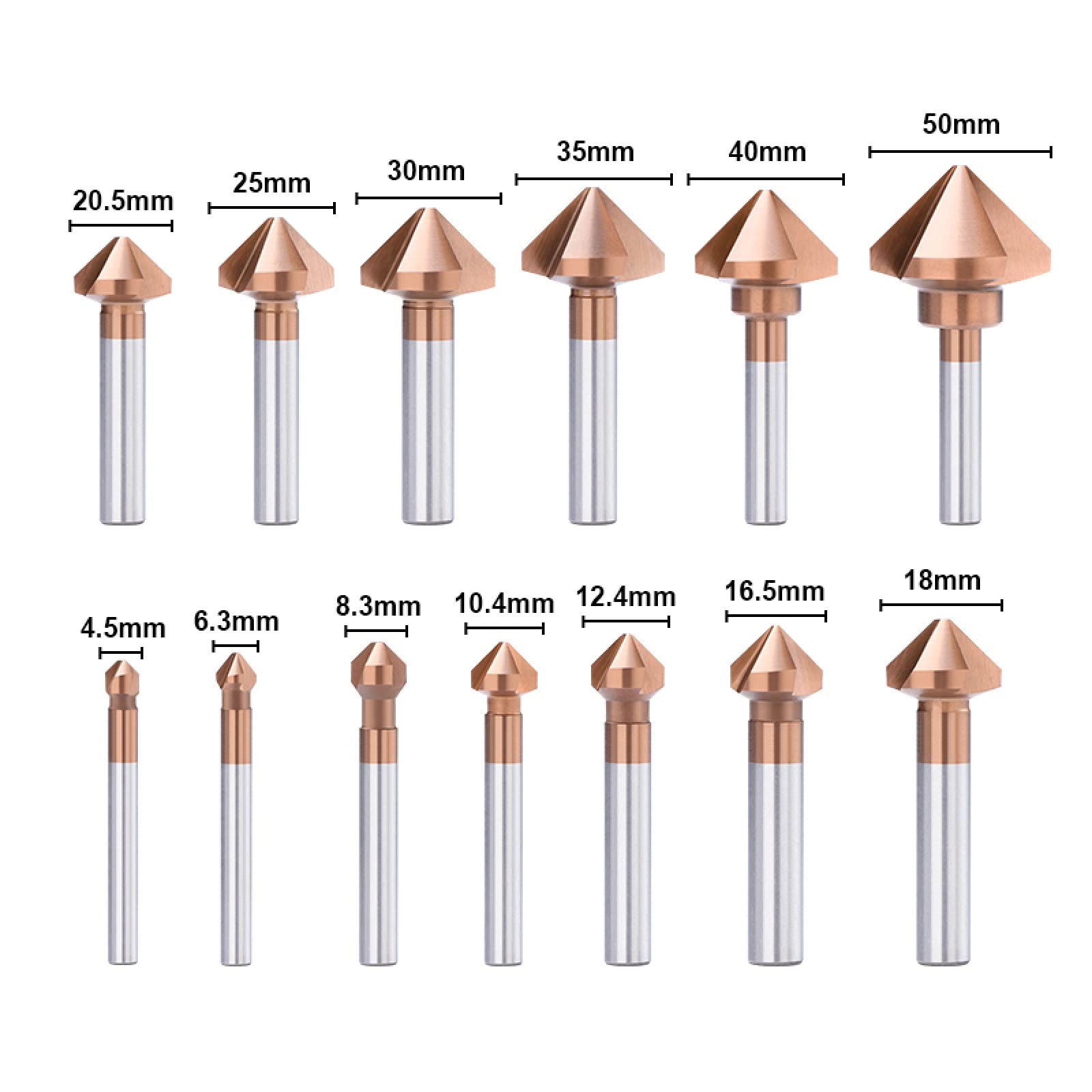 90 Degree TiCN Coated HSS 3-Flute Drill Bit Chamfer Cutter - 18mm Wood & Metal Hole Cutter for Countersinking - Perfect for DIY Projects, Woodworking, and Metal Fabrication