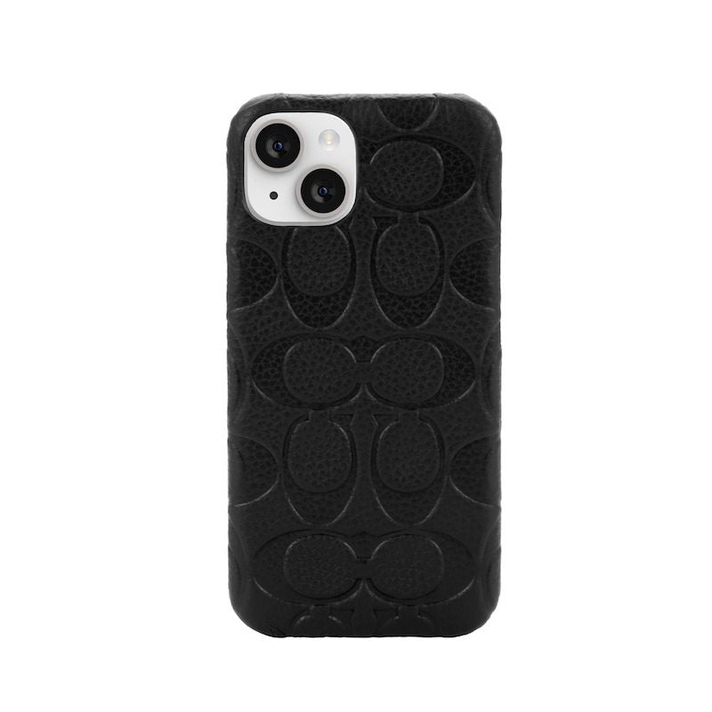 Premium Slim Leather Case with Raised Design for iPhone 14 - Black | Protective Cover for Everyday Use & Business Meetings