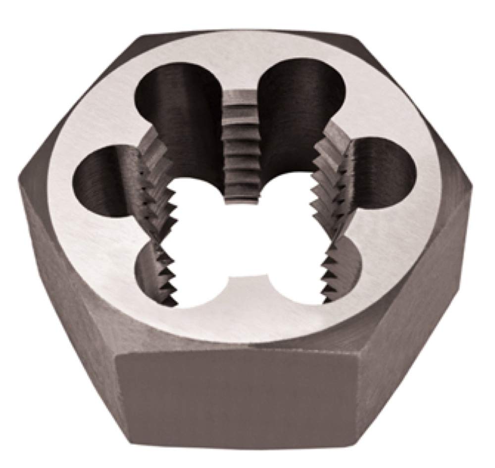 Alfa Tools CSRTD70761 2-3/8-8 Carbon Steel Rethreading Hex Die - High Quality Thread Repair Tool for Plumbing, Automotive and Industrial Applications