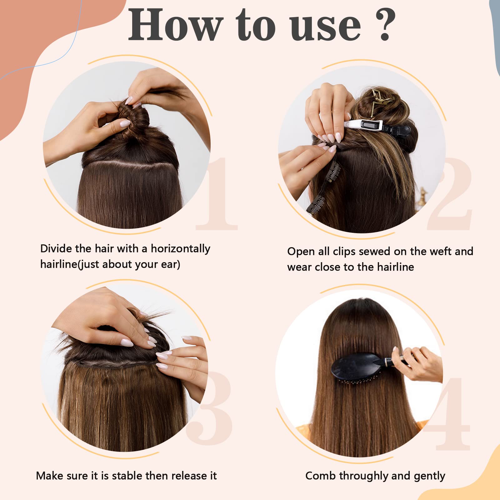 Clip-in Human Hair Extensions 16 Inch 80g - Real One Piece Hair Weft with 5 Clips (#613 Bleach Blonde) for Thicker Fuller Hair | Perfect for Daily Styling, Parties & Special Occasions