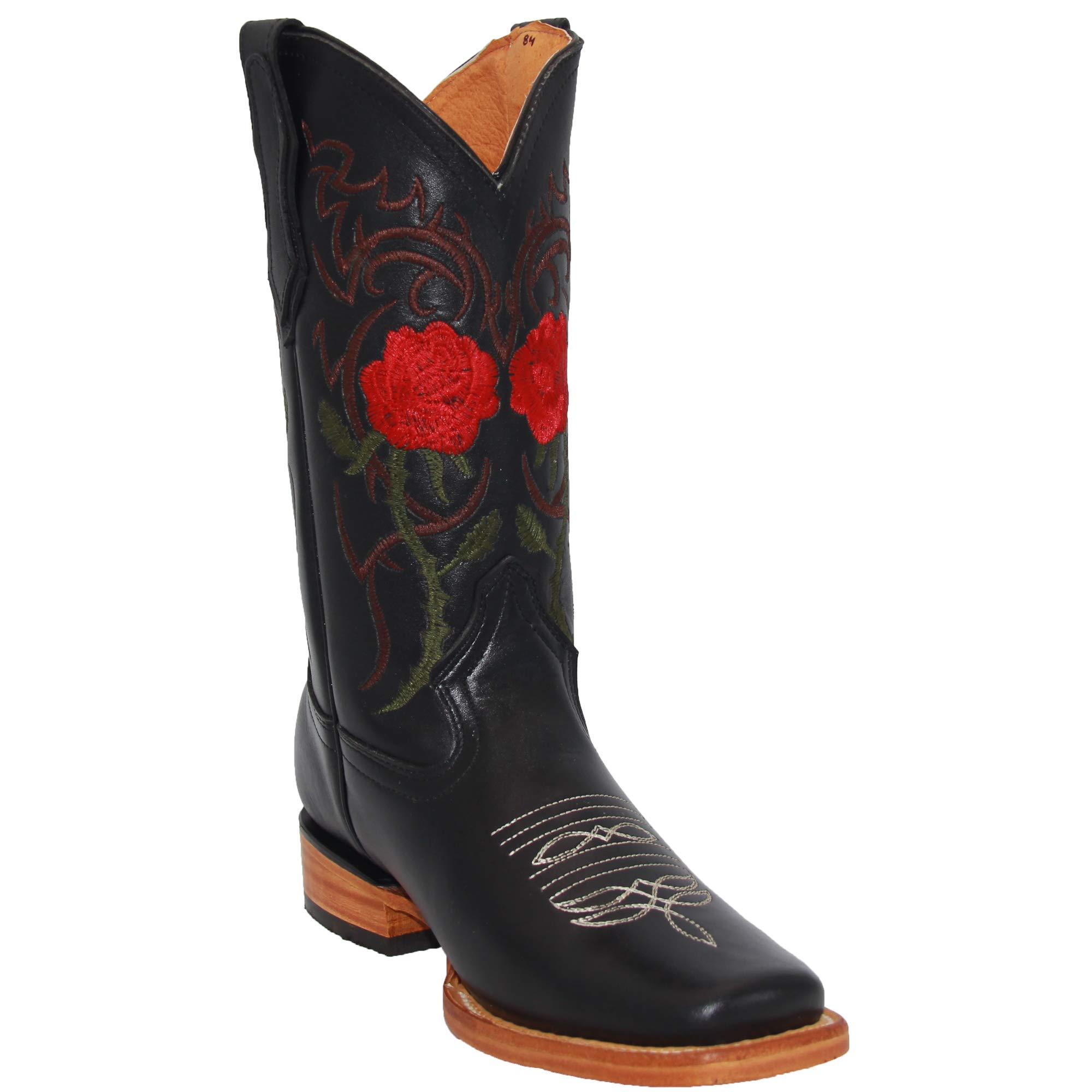 Women's Western Cowgirl Boots - Genuine Leather Floral Embroidery for Country Style | Perfect for Rodeo, Line Dancing & Casual Wear