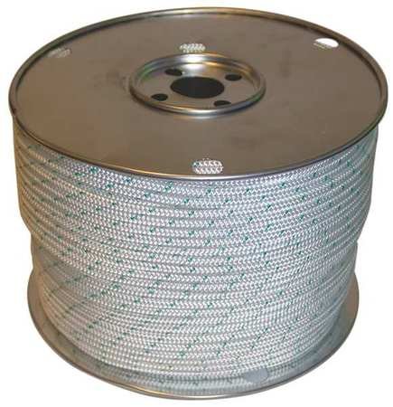 600ft Green Tracer/White Polyester Rope - 440lb Breaking Strength - Ideal for Camping, Hiking, Boating & Outdoor Activities