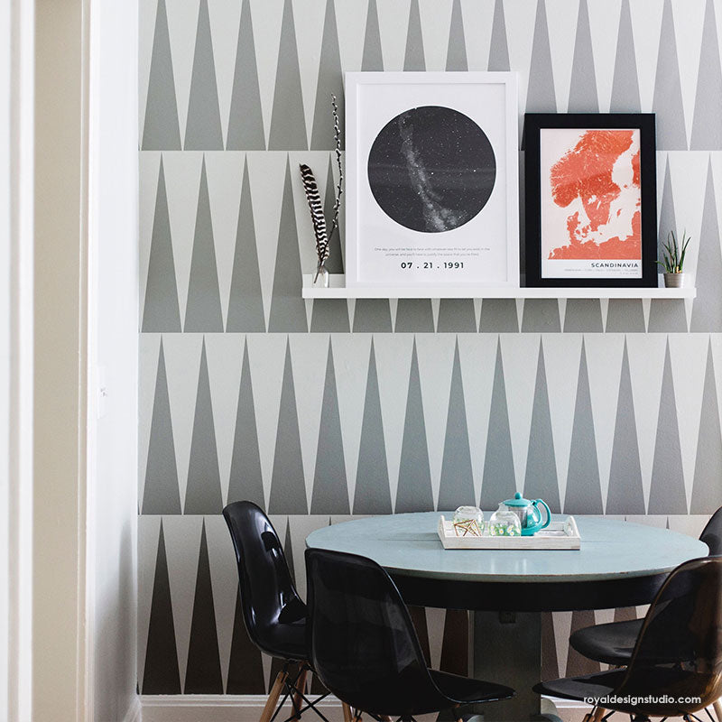 Modern Wall Stencil Kit - DIY Home Decor Painting Template for Living Room, Bedroom & Nursery - Reusable Geometric Patterns for Creative Wall Art Projects