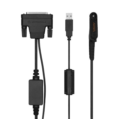 Motorola PMKN4231 Programming & Test Cable - USB to RS232 Adapter for Two-Way Radios, Walkie Talkies & Communication Devices | Perfect for Field Technicians, Security Teams & Emergency Responders
