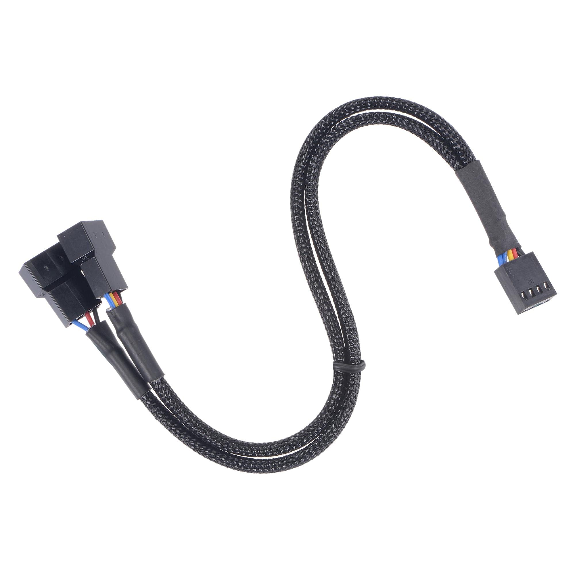 uxcell 10.6 Inch Computer Fan Power Supply Cable 1 to 2 Splitter with 3 Pin & 4 Pin Connectors for CPU Cooling - Perfect for PC Builds, Gaming Rigs, and Workstation Cooling Systems