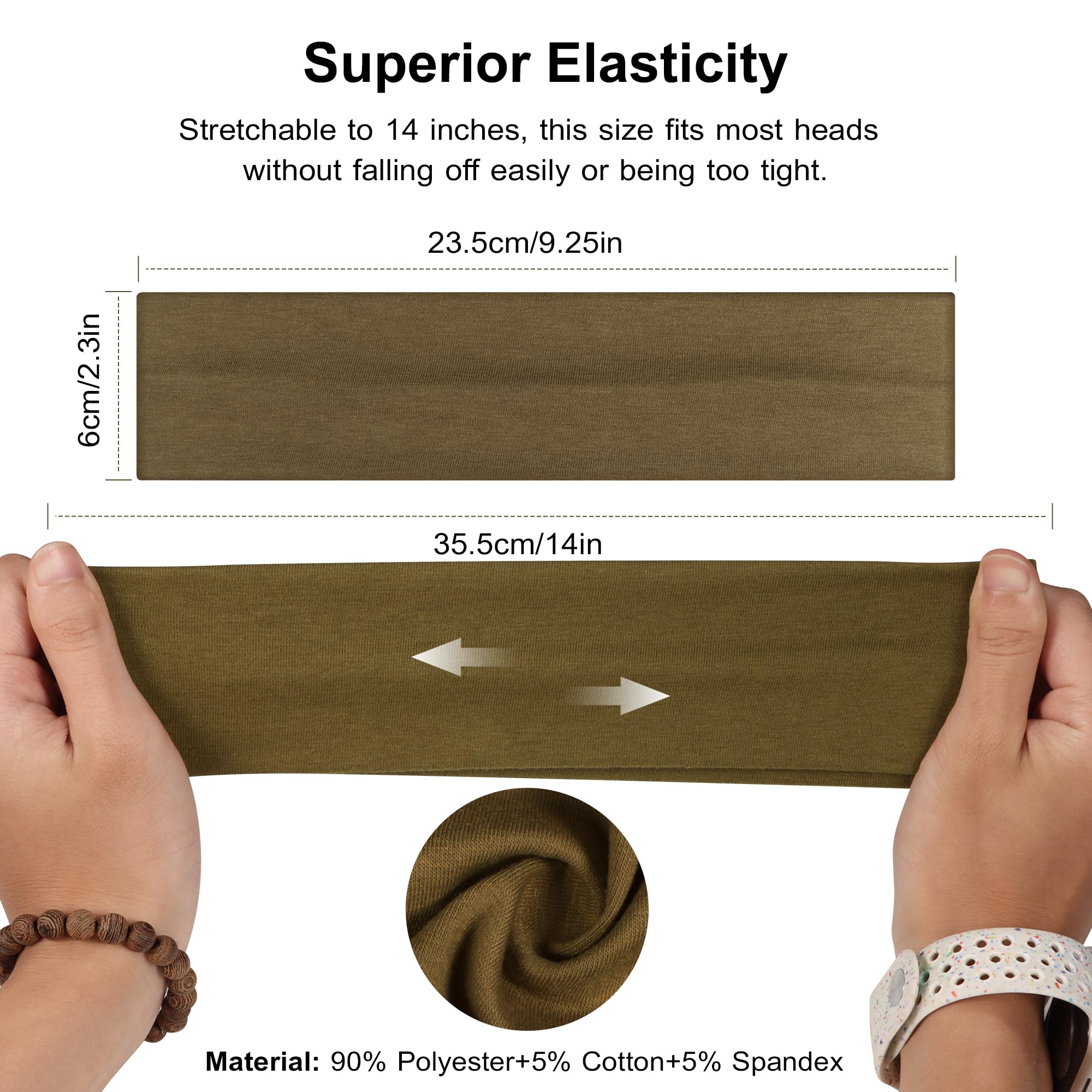 Non-Slip Headbands for Women - Soft Cotton Stretchy Sports Hair Bands for Yoga, Running & Outdoor Exercise - Perfect for Workouts, Gym, and Active Lifestyles