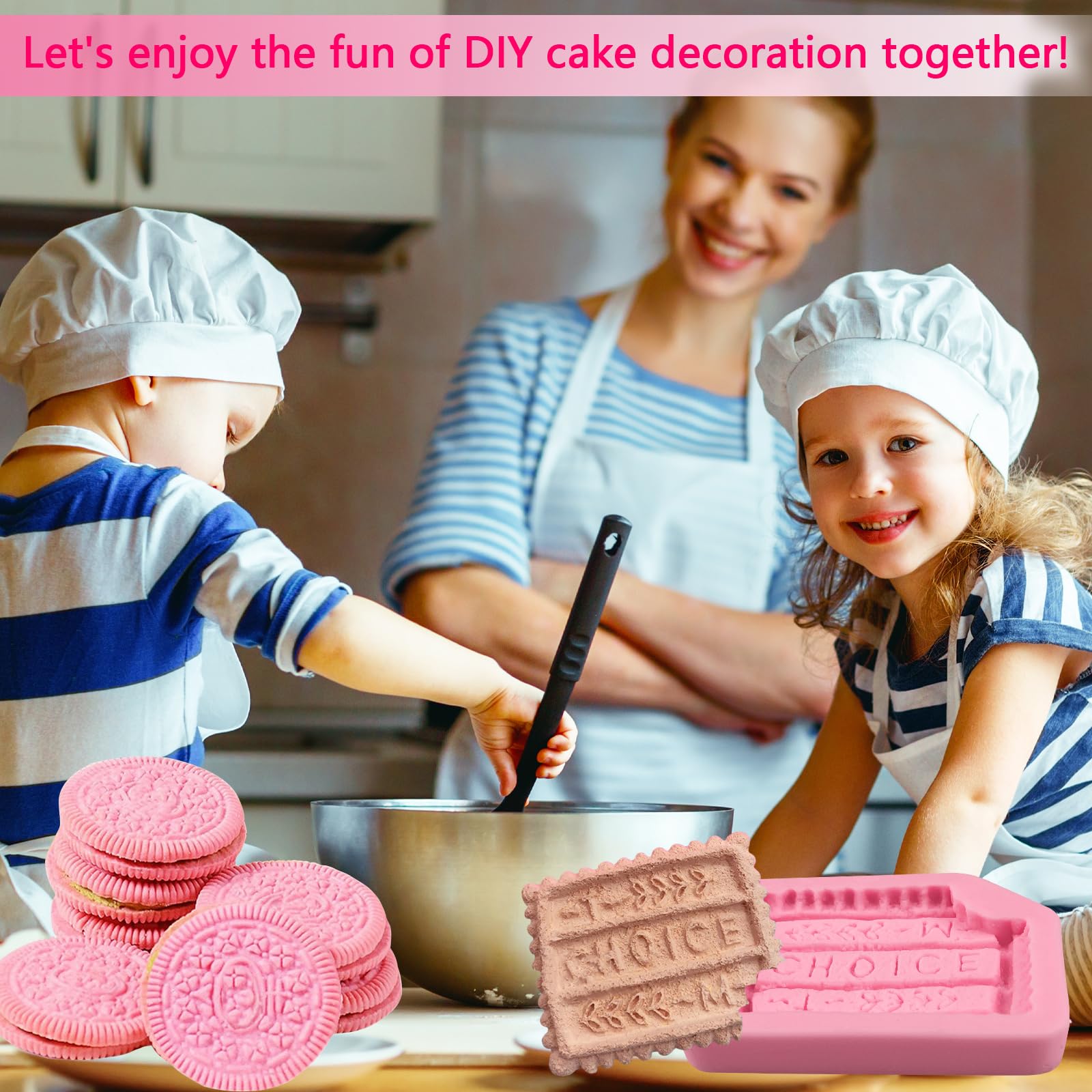 Premium Silicone Baking Molds for Biscuits, Cookies, Chocolate & Candy - Fondant Cake Decorating Tools for Cupcake Toppers, Buttercream Flowers, Dough, Plaster & Resin Crafts - Perfect for DIY Desserts, Party Treats & Home Baking Projects