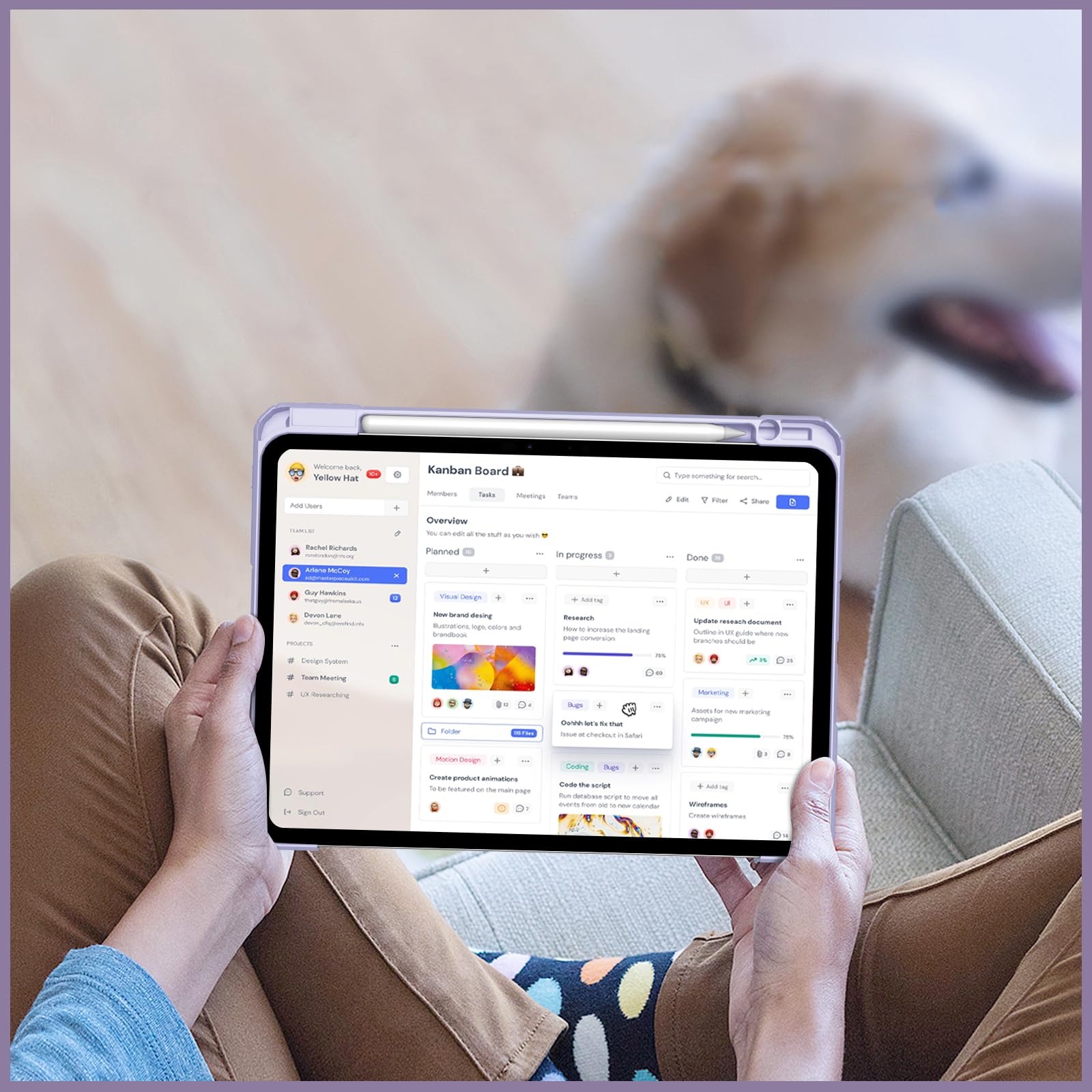 Fintie Hybrid Slim Case for iPad Pro 11-inch M4 (2024) - Shockproof Protective Cover with Clear Transparent Back Shell & Built-in Apple Pencil Holder | Auto Wake/Sleep Feature | Lilac Purple | Perfect for Work, School & Travel Protection