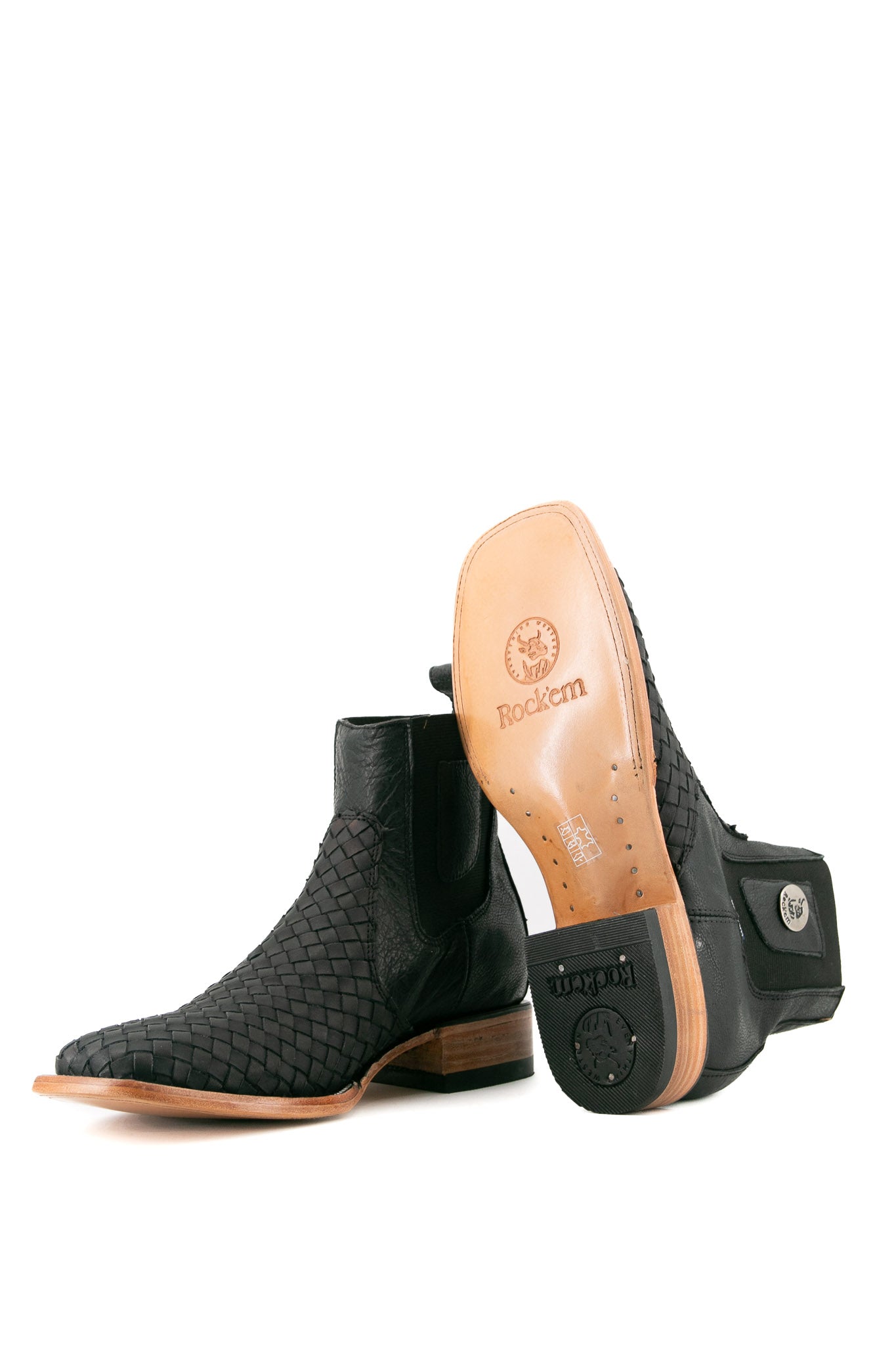 Men's Serbia Woven Square Toe Ankle Boots - Comfortable & Stylish for Casual Wear, Outdoor Hiking & Fall Fashion