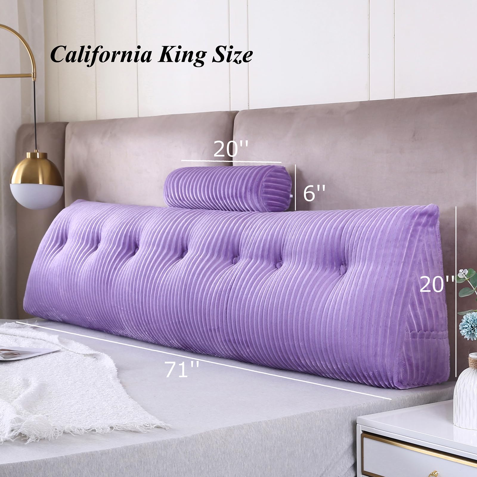 **Wedge Headboard Pillows with Head Roll - Large Bolster Bed Wedge Pillow for Back Support, Reading & Sitting in Bed - Perfect for Bed Rest, Relaxation & Comfort**