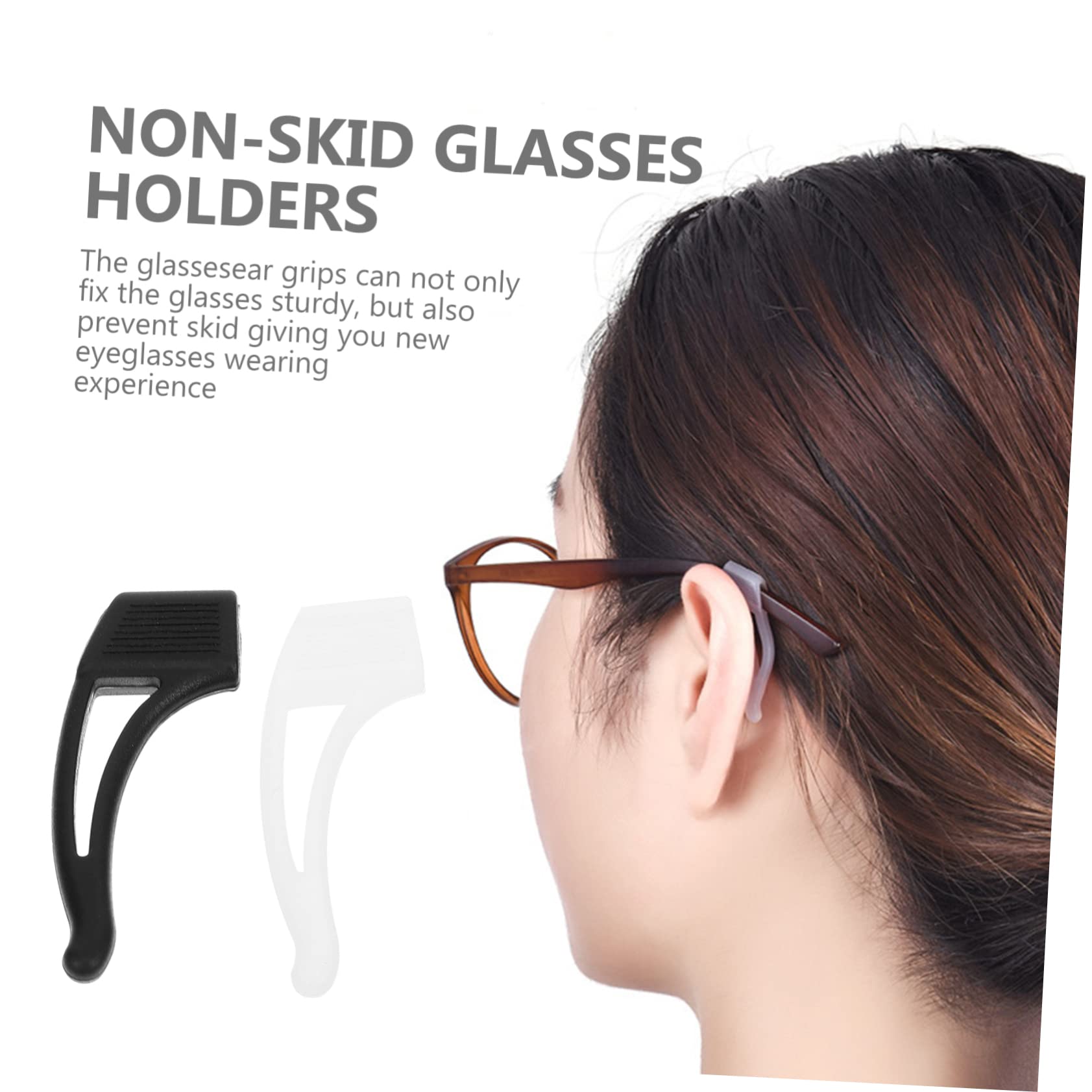 Non-Slip Silicone Glasses Grips - 20 Pairs Anti-Slip Eyewear Ear Hooks for Secure Fit | Comfortable Temple Tips for Reading Glasses, Sunglasses & Safety Goggles | Perfect for Sports, Driving & Daily Wear