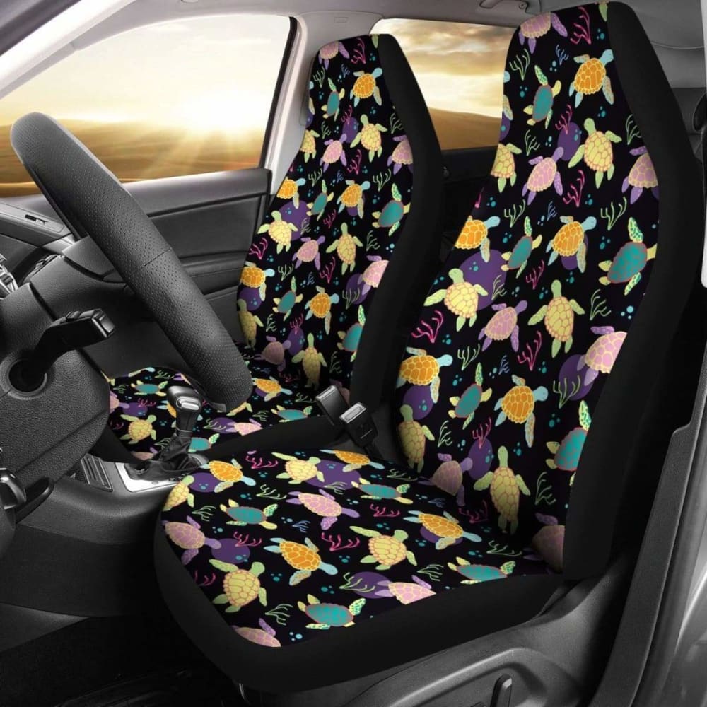 Bohemian Turtle Print Car Seat Covers - Waterproof & Non-Slip Universal Fit for Cars, SUVs, Trucks - Perfect for Road Trips, Daily Commute & Pet Protection