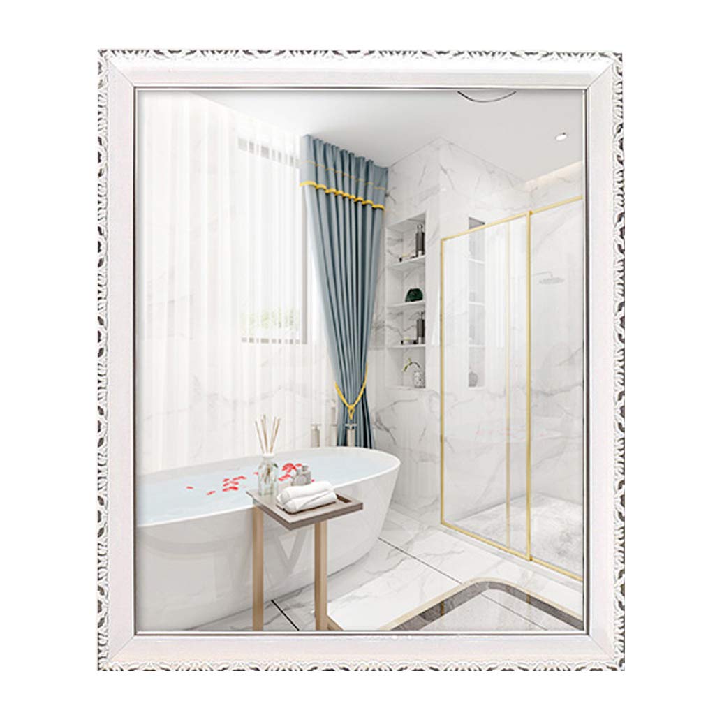 50x70CM White Framed Rectangular Wall Mirror - Vintage Style Vanity & Accent Mirror for Entryway, Bathroom, Living Room Decor | Perfect for Makeup, Home Staging & Wall Decor