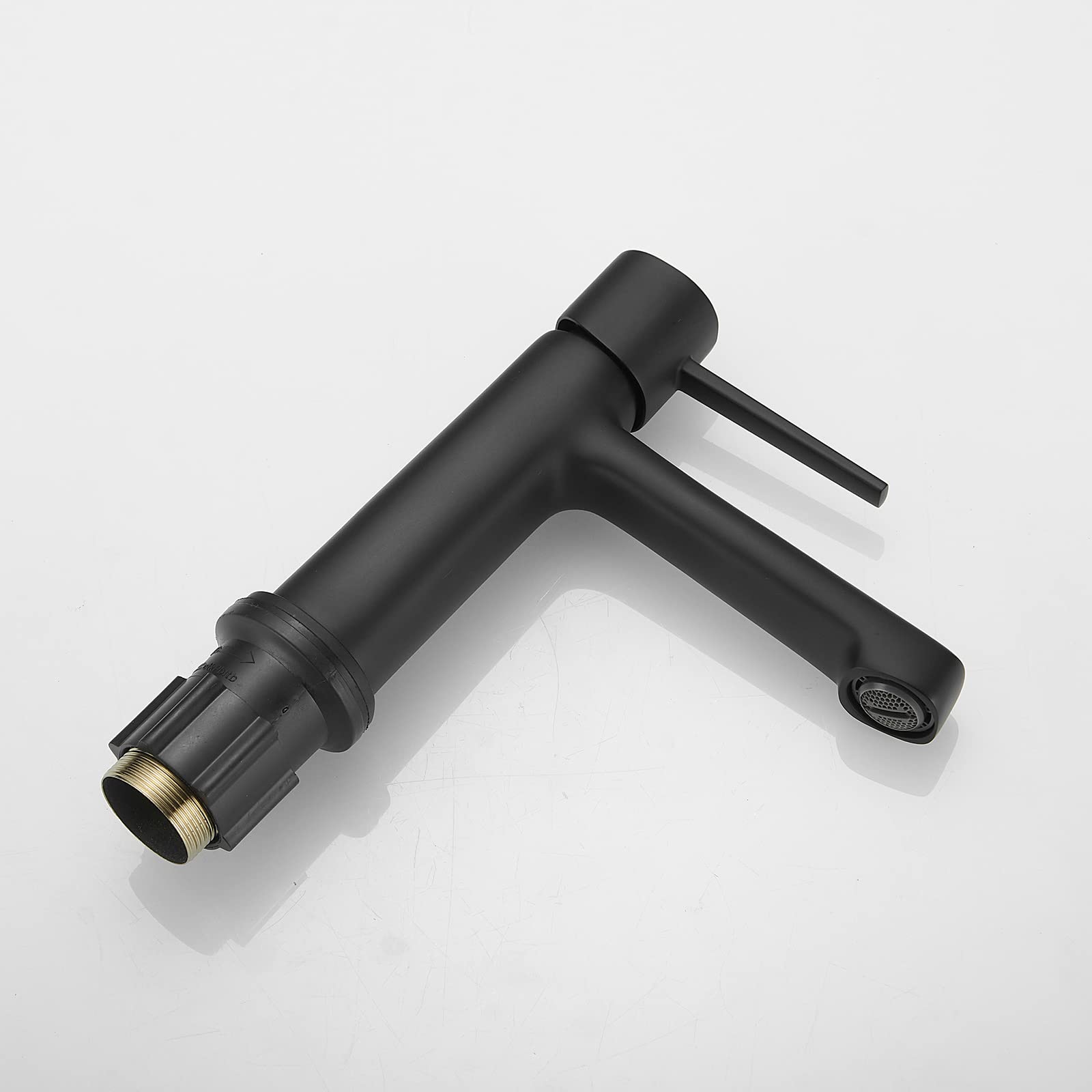 Matte Black Brass Bathroom Faucet with Pop-Up Drain - for Sink Basin & Lavatory