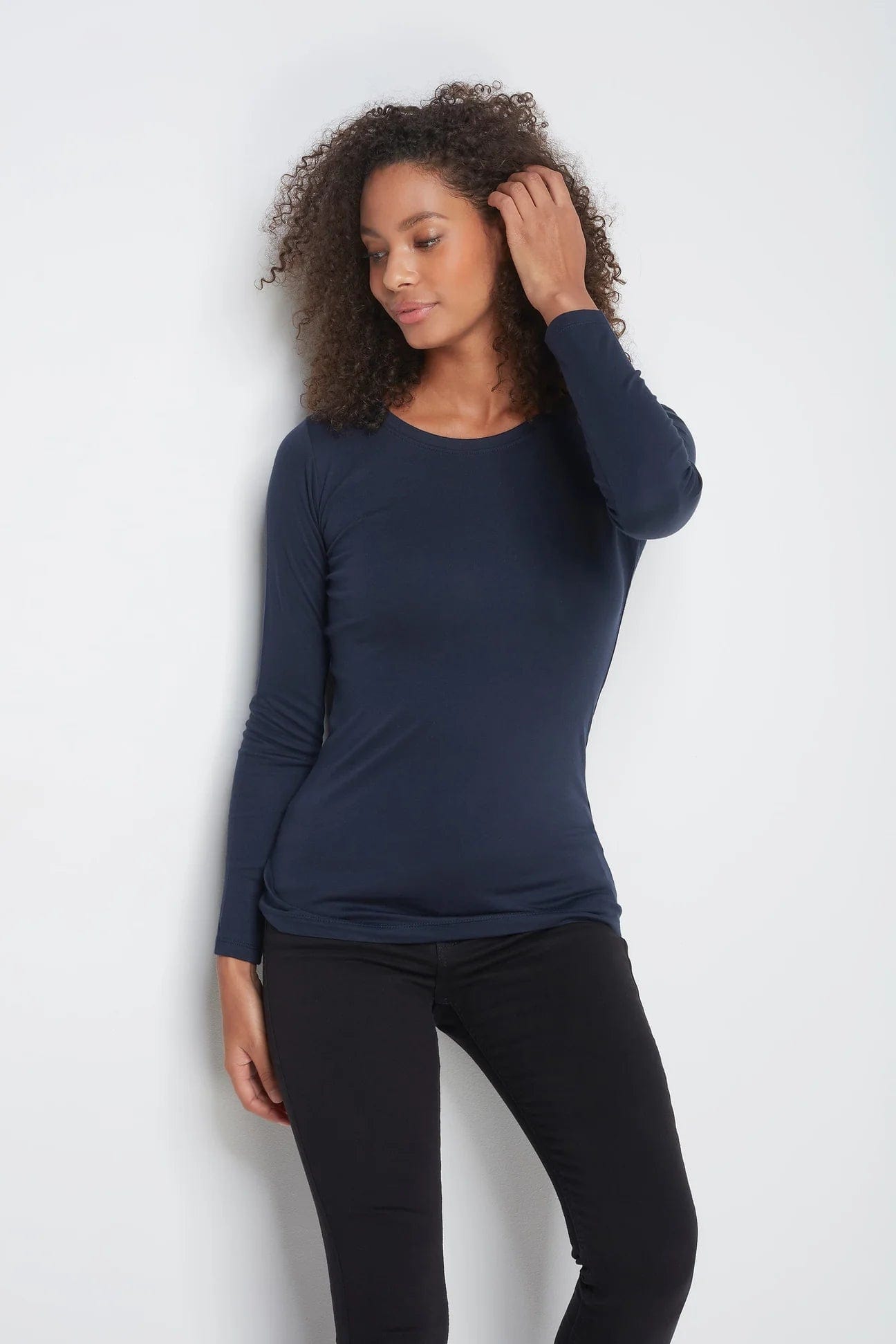 Premium Crew Neck Long Sleeve T-Shirt - Soft Cotton TENCEL™ Modal Blend for Ultimate Comfort | Multiple Colors | Perfect for Casual Wear, Layering & Everyday Outfits