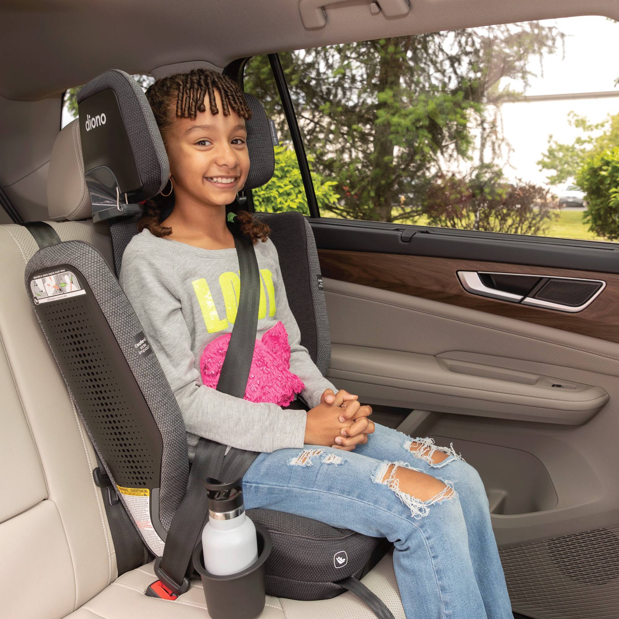 Diono Monterey 6XT SafePlus High Back Booster Car Seat for Kids - Safe & Comfortable Convertible Car Seat for Toddlers - Perfect for Travel, School & Family Road Trips