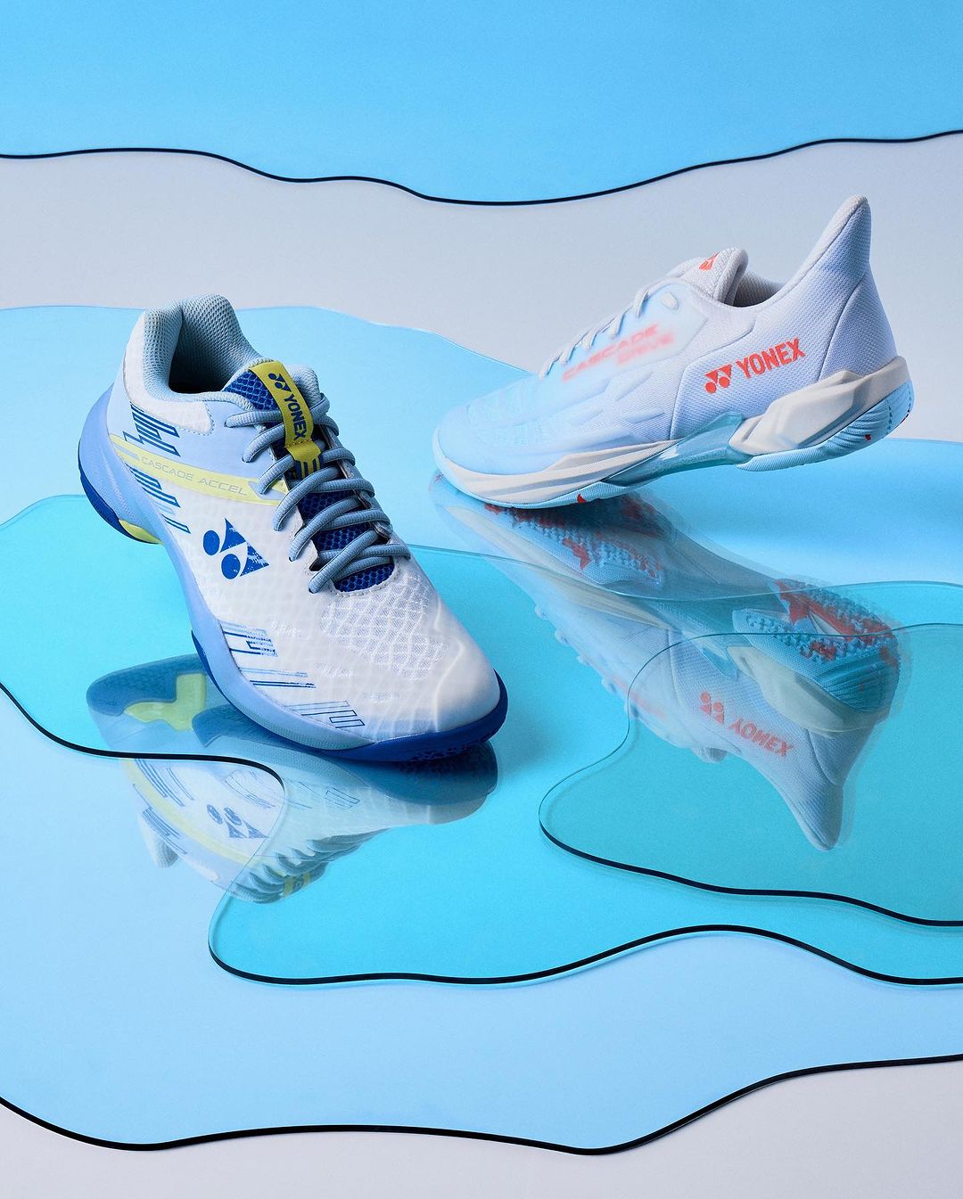 Yonex Cascade Drive 2 Tennis Shoes - White/Water Blue | Lightweight & Durable for Court Performance | Perfect for Competitive Matches & Training