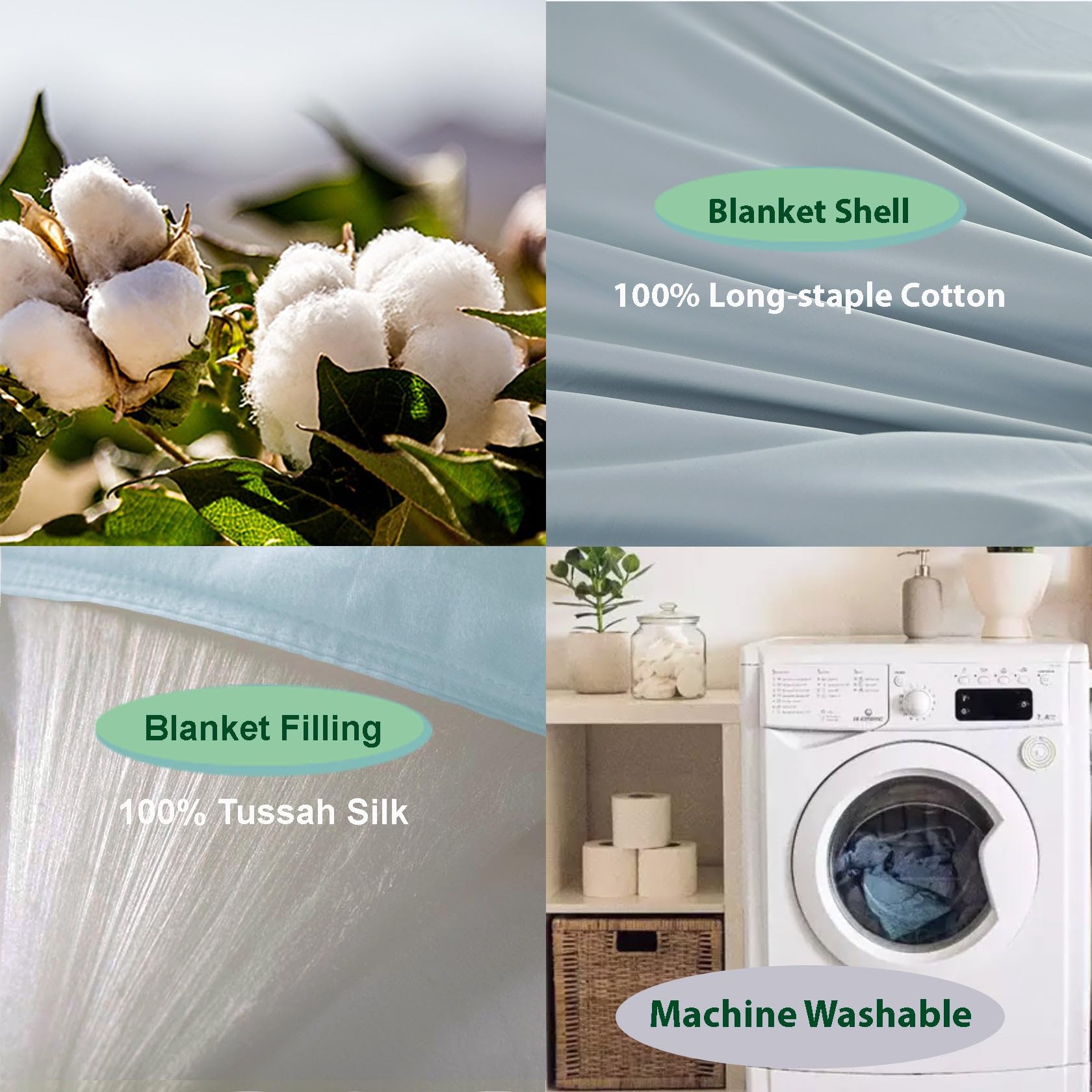 Luxury Machine Washable Silk-Filled Quilt - Queen Size Summer Bedding with Premium Cotton Shell | Ultra Soft, Breathable & Body-Hugging Duvet Insert for Comfortable Sleep | Perfect for Home, Hotel & Guest Room Decor