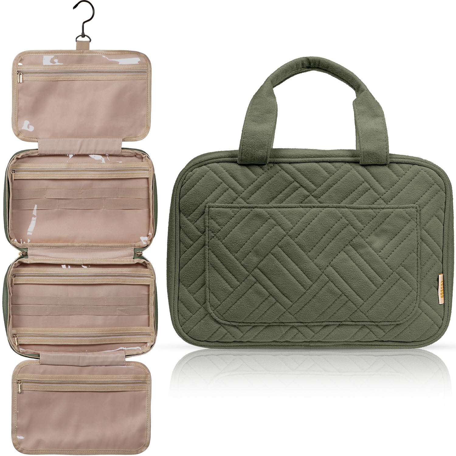 BOACAY Hanging Travel Toiletry Bag for Women - Waterproof Makeup Organizer with Multiple Pockets, Cosmetic & Bathroom Storage Bag - Perfect for Travel, Gym, Camping & Daily Use