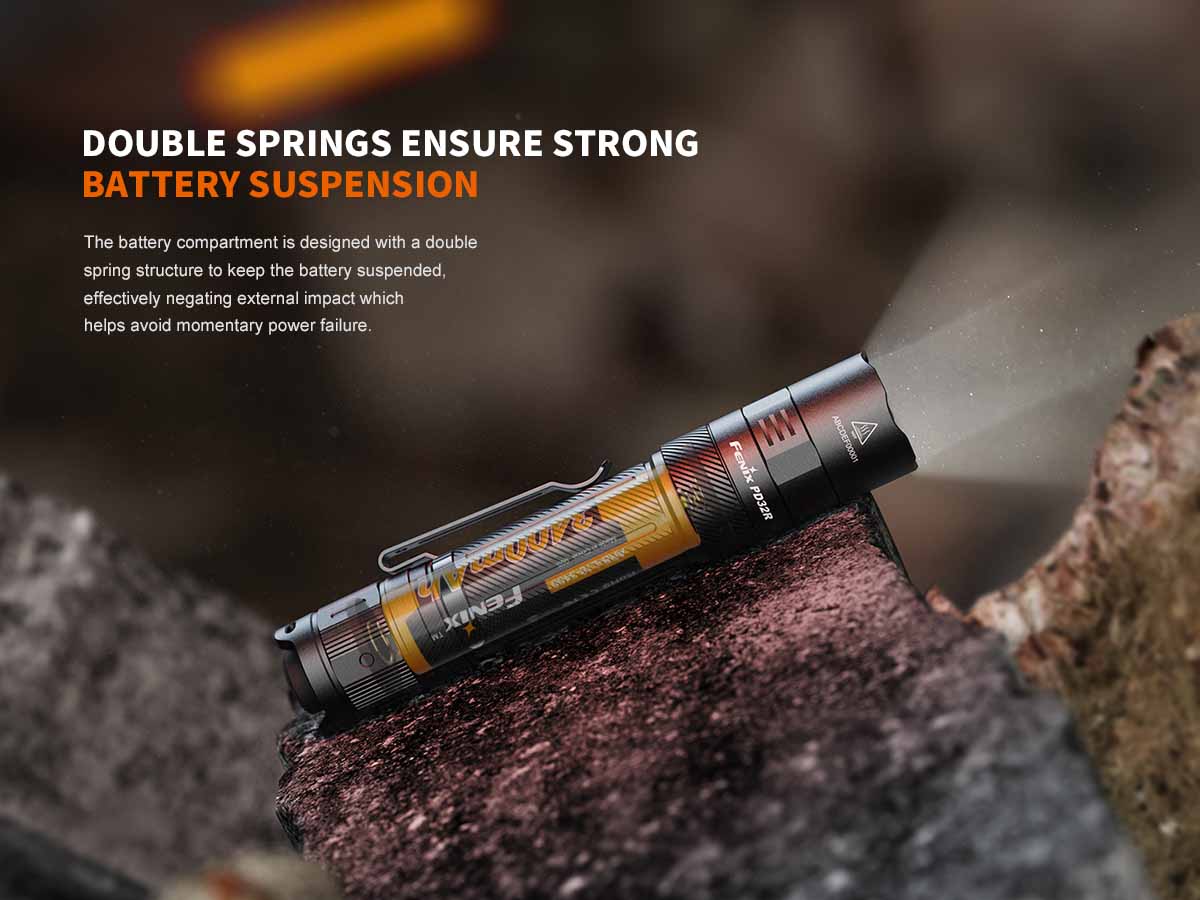 Fenix PD32R Rechargeable Flashlight - 1000 Lumens, USB-C Charging, Compact & Powerful LED Flashlight for Camping, Hiking, Emergency, and Outdoor Adventures