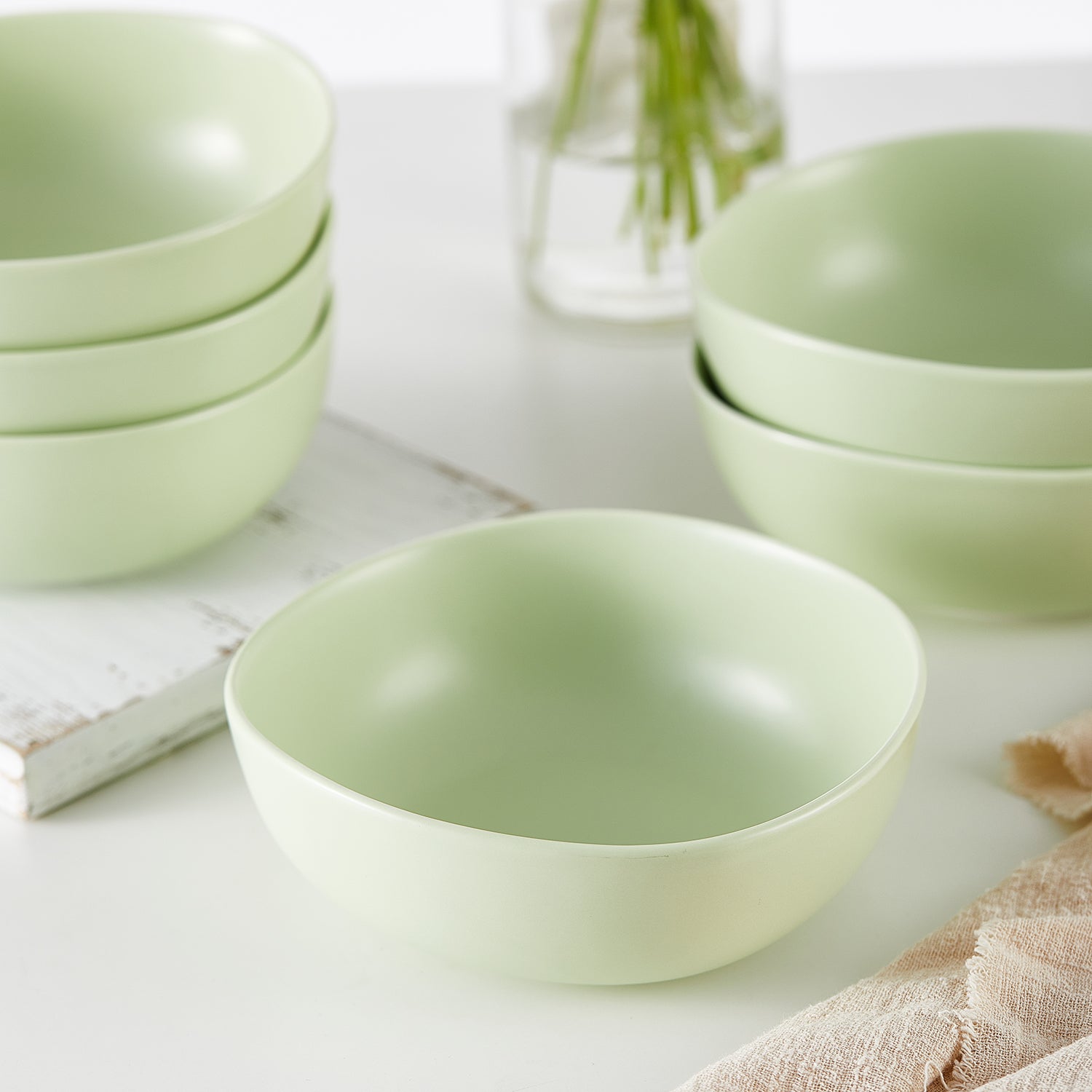 Delilah Porcelain Bowl Set - 6-Piece Dinnerware Set for Soup, Salad & Dessert | Elegant & Durable for Everyday Use & Entertaining