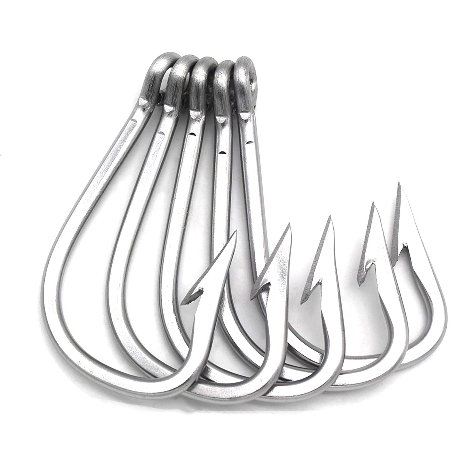 Extra Strong Stainless Steel Saltwater Fishing Hooks for Large Giant Shark, Tuna and Catfish - Heavy Duty Ocean Fishing Gear for Deep Sea & Offshore Angling