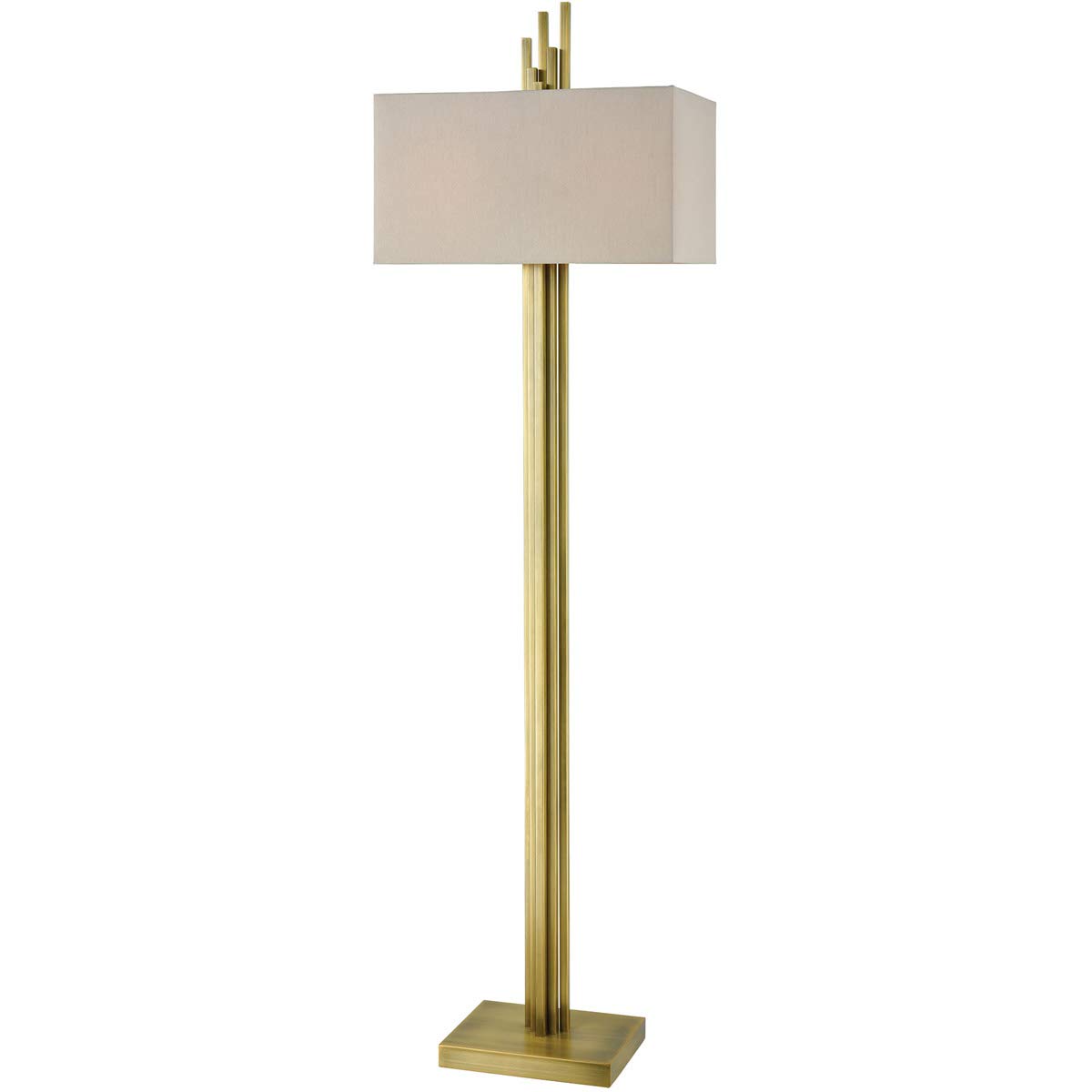 Vintage Style 2-Light Floor Lamp with Weathered Antique Brass Finish - 69
