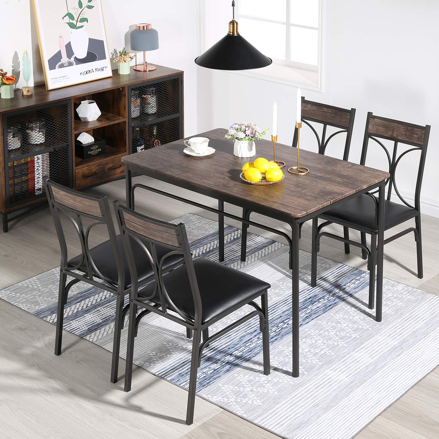 VECELO 3-Piece Counter Height Bar Table and Chairs Set, 36