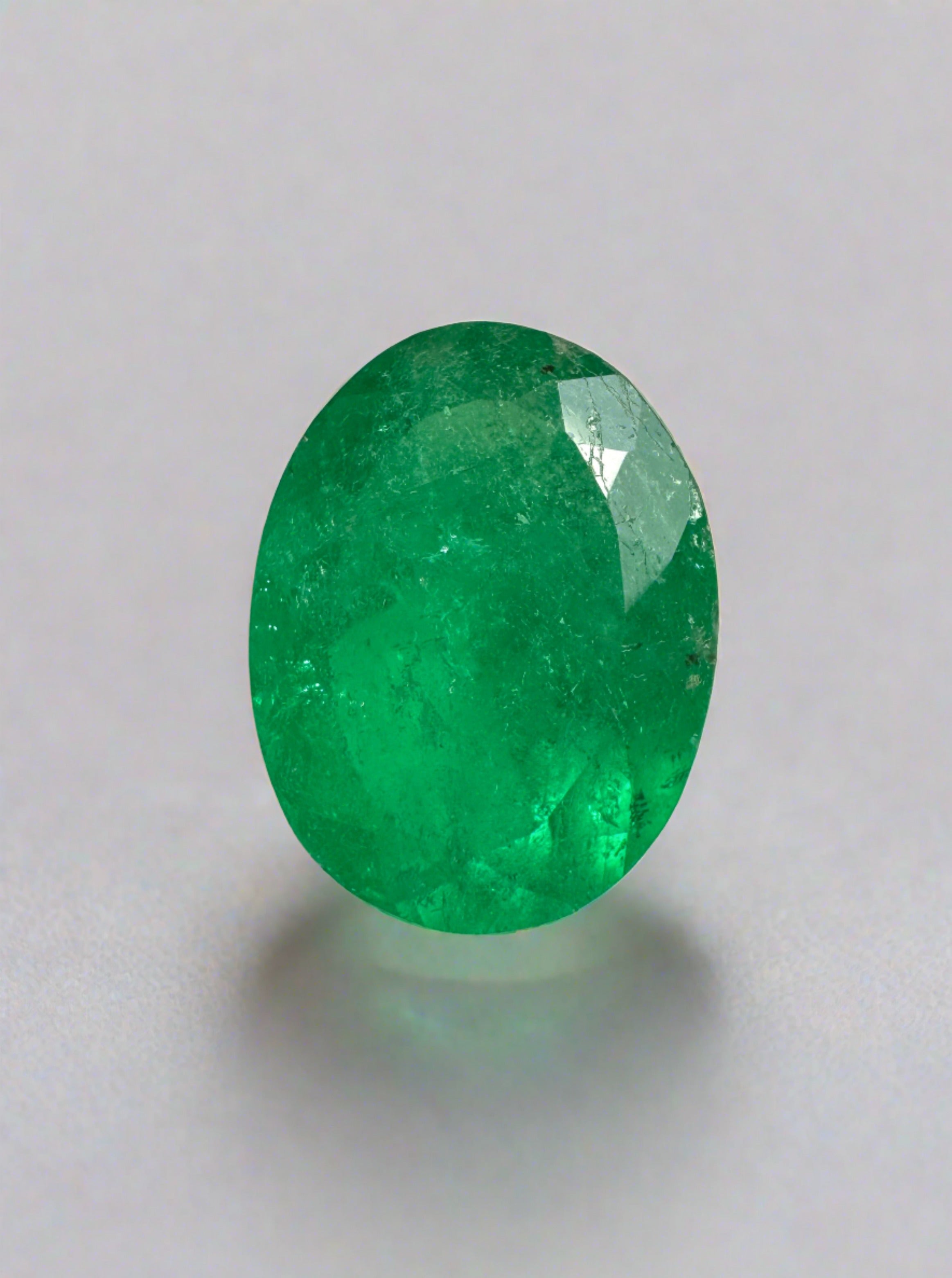 2.18 Carat 10.4x8.1mm Muzo Green Natural Colombian Loose Emerald Gemstone - Oval Cut for Jewelry Making, Engagement Rings & Luxury Gifts