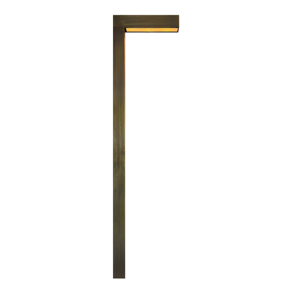 3W 3000K Warm White Integrated LED Brass L-Shaped Low Voltage Landscape Lighting Pathway Light - Perfect for Garden Walkways, Driveways, and Outdoor Pathways
