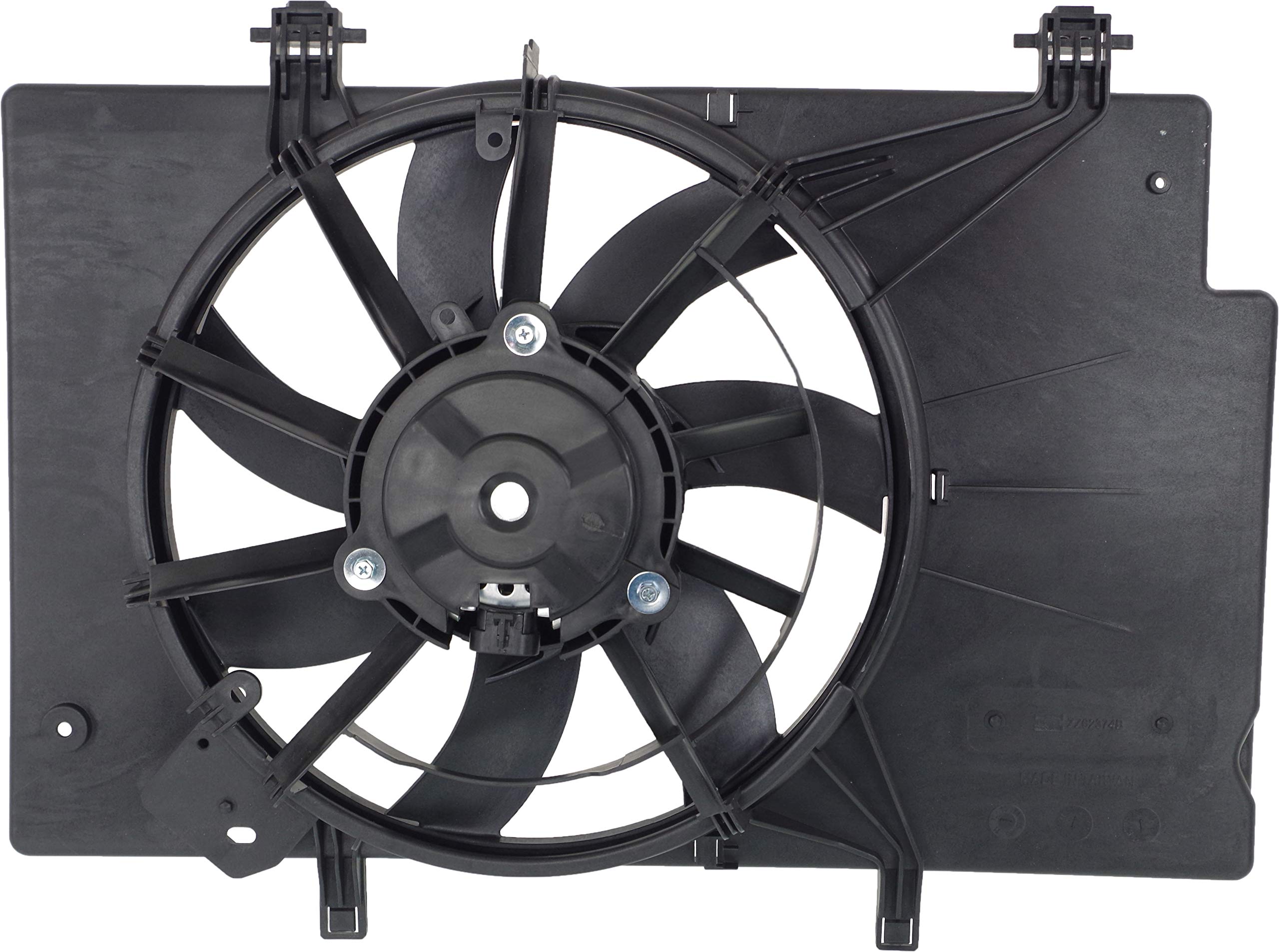 Go-Parts Radiator Fan Assembly Compatible with Ford Fiesta 2011-2019 (1.6L Engine) - Replacement Cooling Fan for 2012 2013 2014 2015 2016 2017 2018 Models (Excludes ST) - Perfect for Engine Overheating Prevention & Cooling System Repair