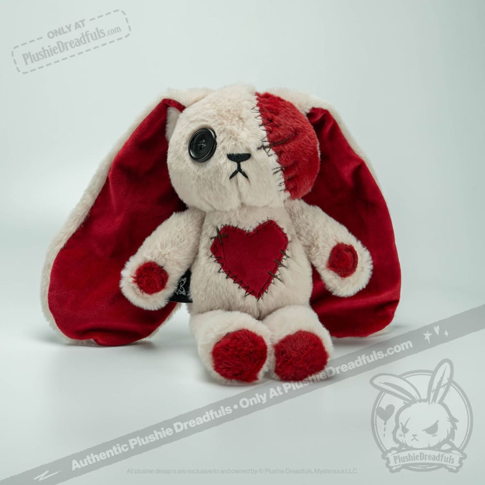 Plushie Dreadfuls Love Rabbit Stuffed Animal - Soft Cuddly Bunny Plush Toy for Kids, Valentine's Gift, Anxiety Relief & Bedroom Decor