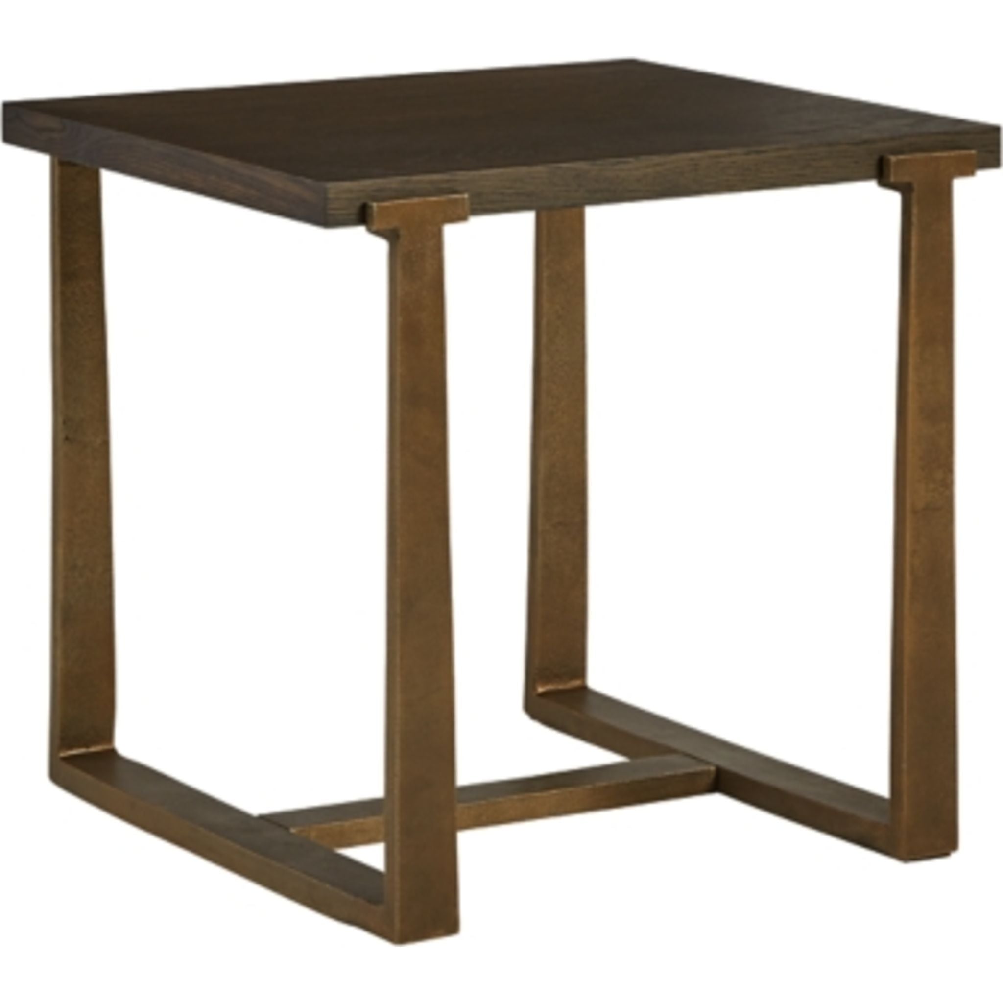 Balintmore End Table - Brown & Gold Finish Side Table for Living Room, Bedroom, or Office - Small Accent Table with Stylish Design