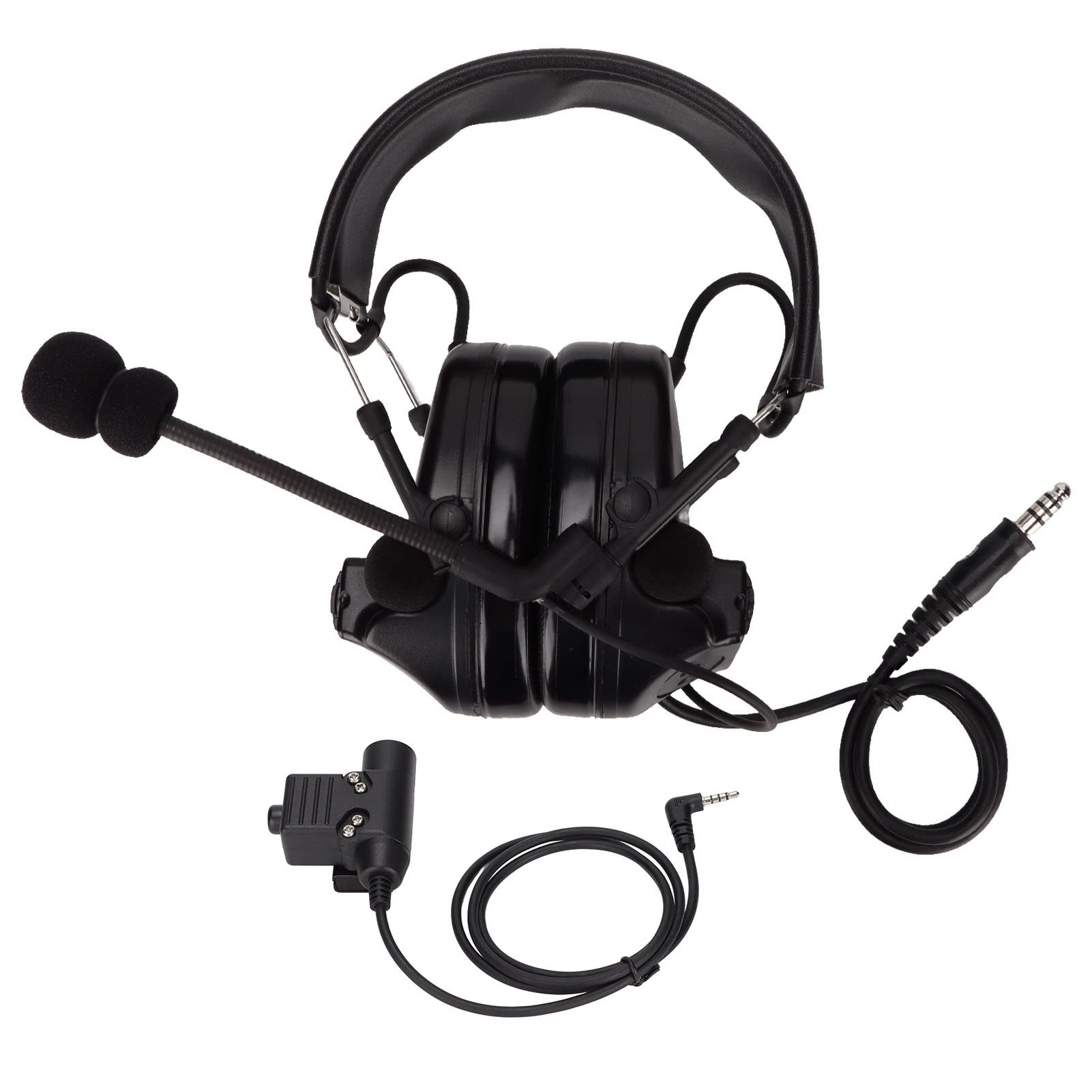 Yoidesu Military Headset with Noise Reduction - 7.1mm Plug Helmet Headset, U94 PPT Compatible for Xiaomi 1S & 2S, Black - Perfect for Gaming, Airsoft, and Tactical Training