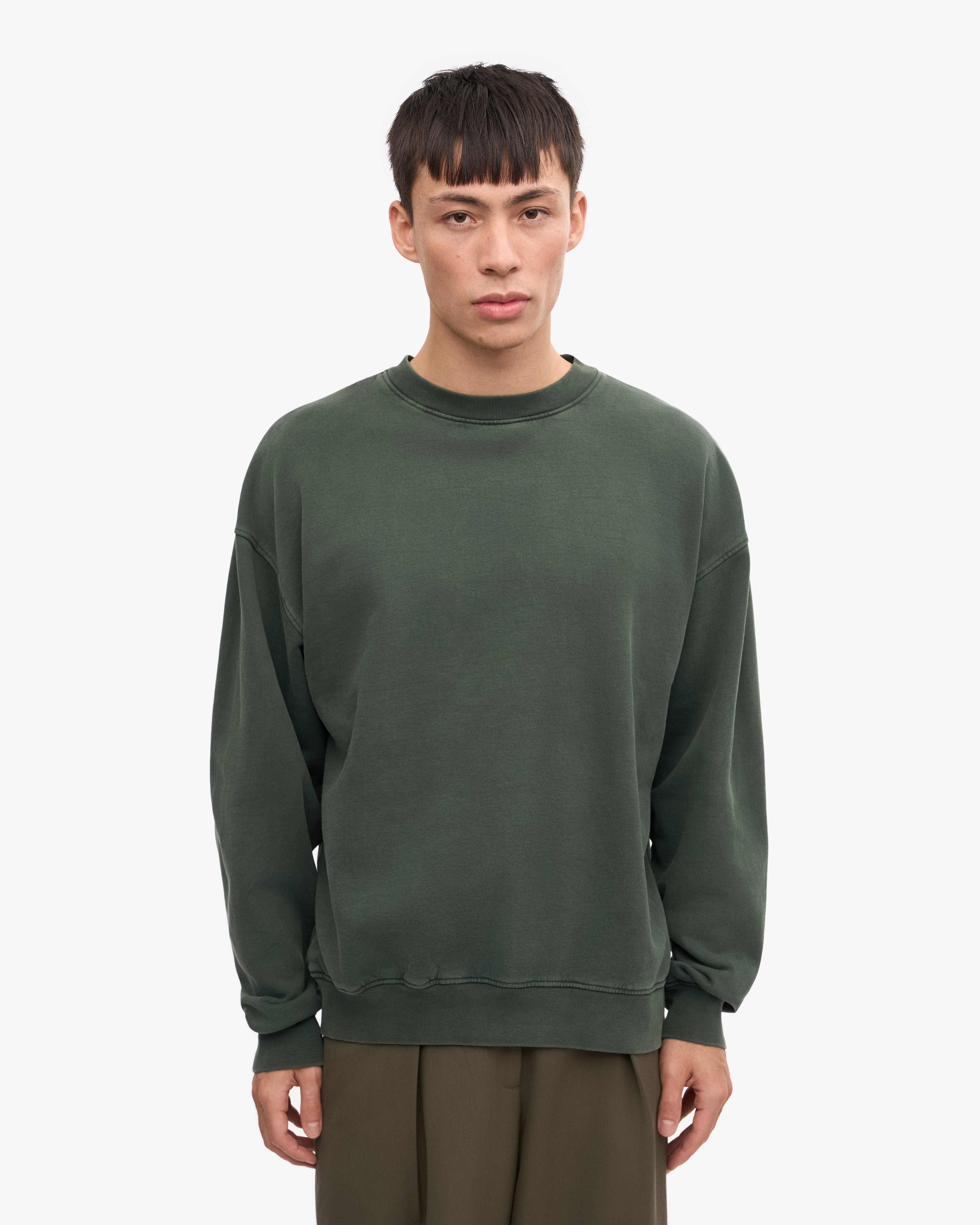 Organic Oversized Crewneck Sweatshirt - Midnight Forest Green | Cozy Loungewear for Women & Men | Perfect for Casual Wear, Relaxing at Home & Outdoor Activities