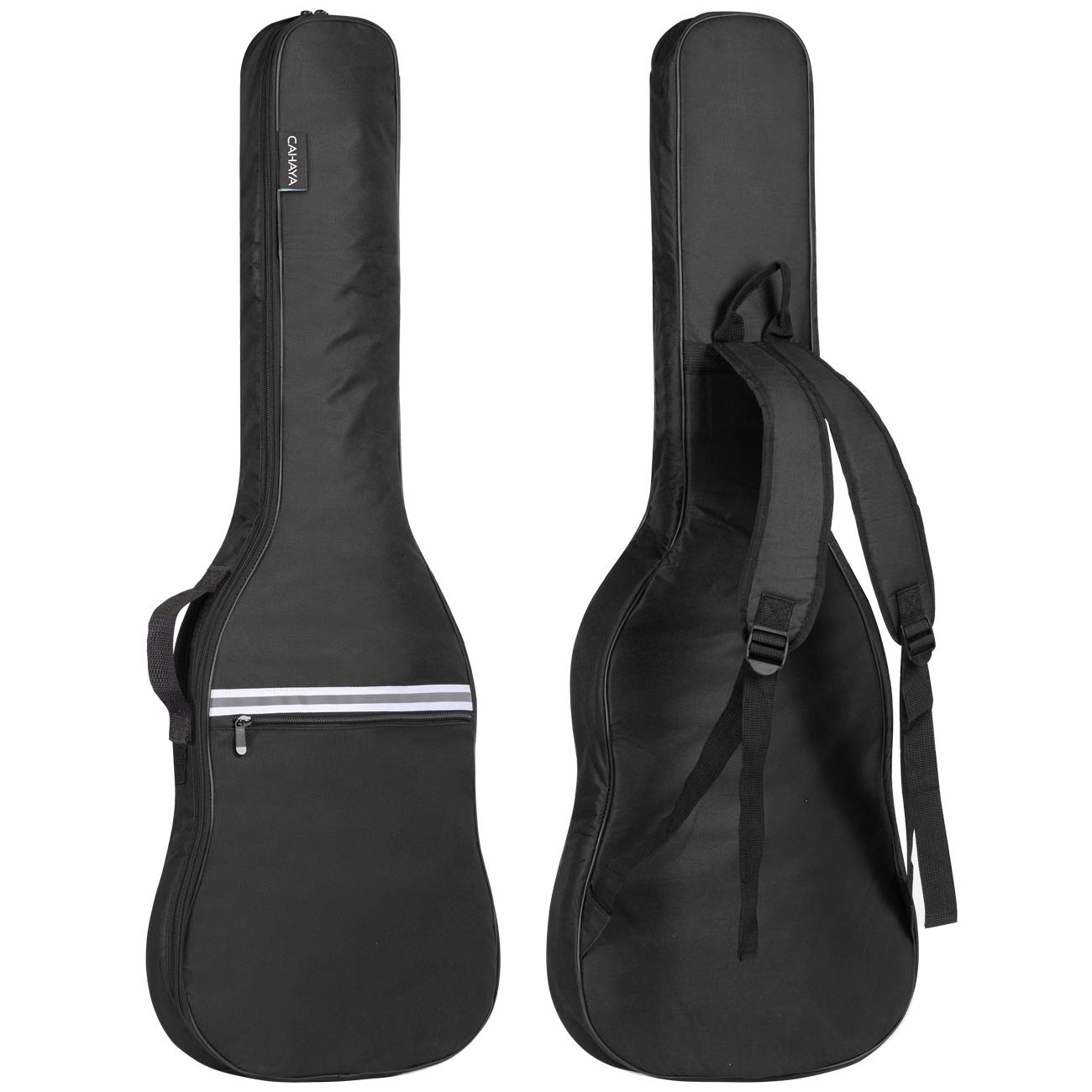 CAHAYA Electric Guitar Gig Bag - 6mm Padded Backpack with Reflective Bands, Soft Protective Case for Electric Guitars (Black CY0225) - Perfect for Travel, Gigging & Storage