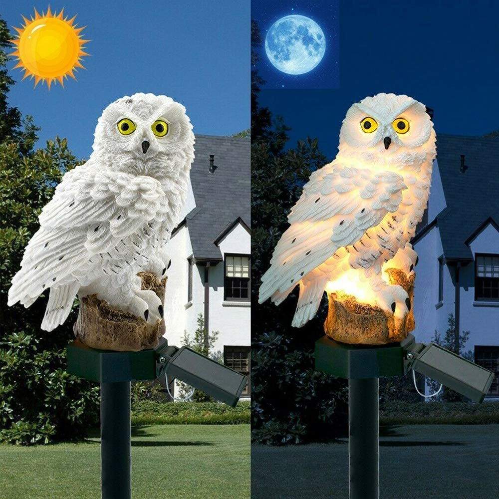 Solar Powered LED Owl Porch Light - Waterproof Outdoor Decorative Garden Stake Light for Walkway, Yard, Lawn & Landscape Lighting - Perfect for Halloween, Patio & Garden Decor
