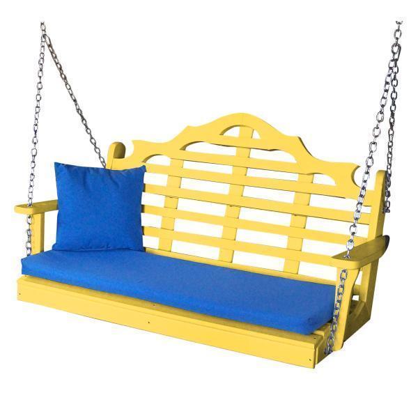 A & L Furniture Poly Marlboro Swing - Durable Outdoor Patio Swing with Weather-Resistant Cushions for Garden, Backyard, and Porch Relaxation
