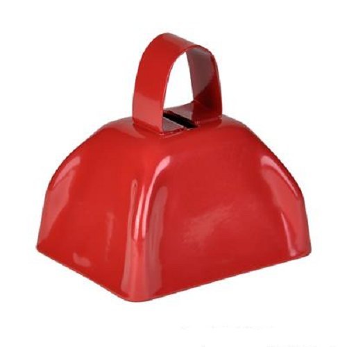 Rhode Island Novelty Red Metal Cowbell - 12 Pack - Loud & Durable for Sports Events, Cheerleading, and Farm Use