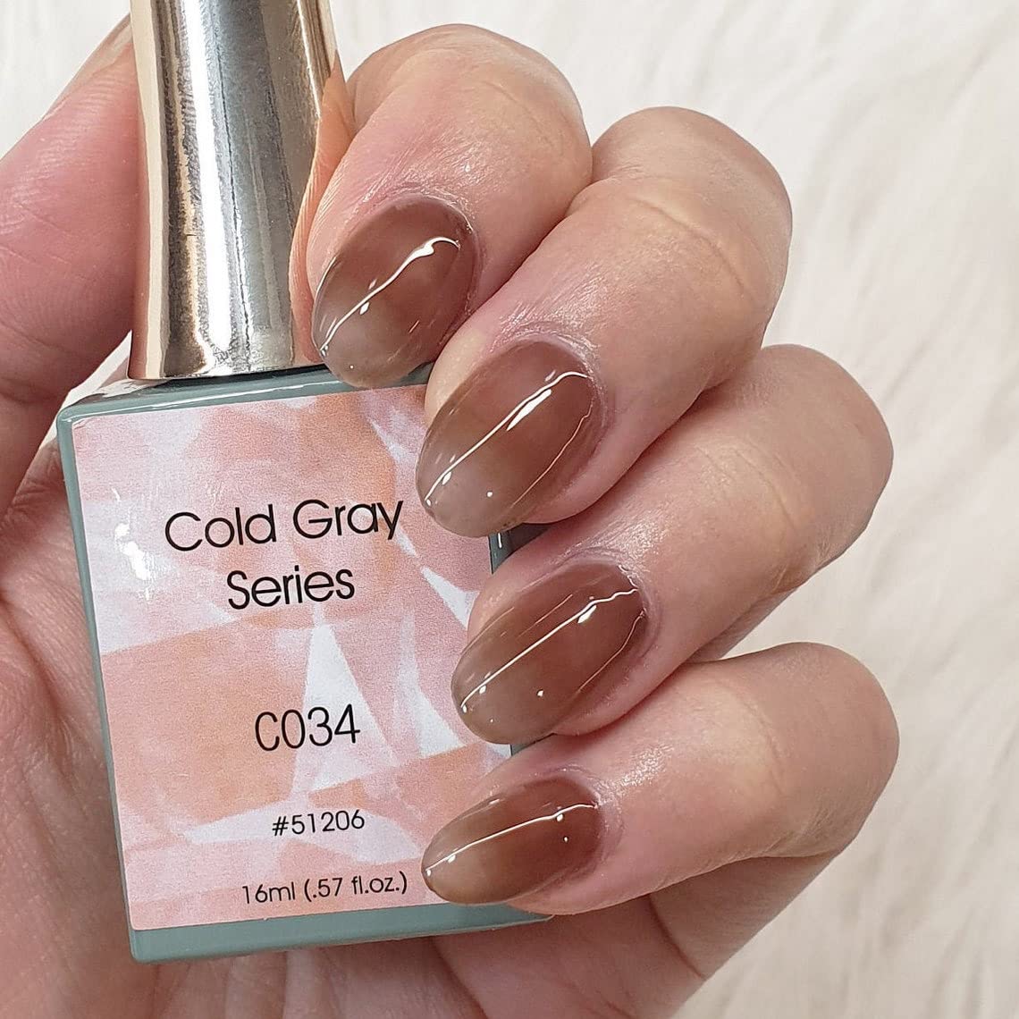 CANNI 16ml Large Bottle Cold Gray Gel Nail Polish - Soak Off UV/LED Curing Nail Varnish with Shimmer Finish (C034) | Perfect for Salon, Home Manicures & Nail Art Designs