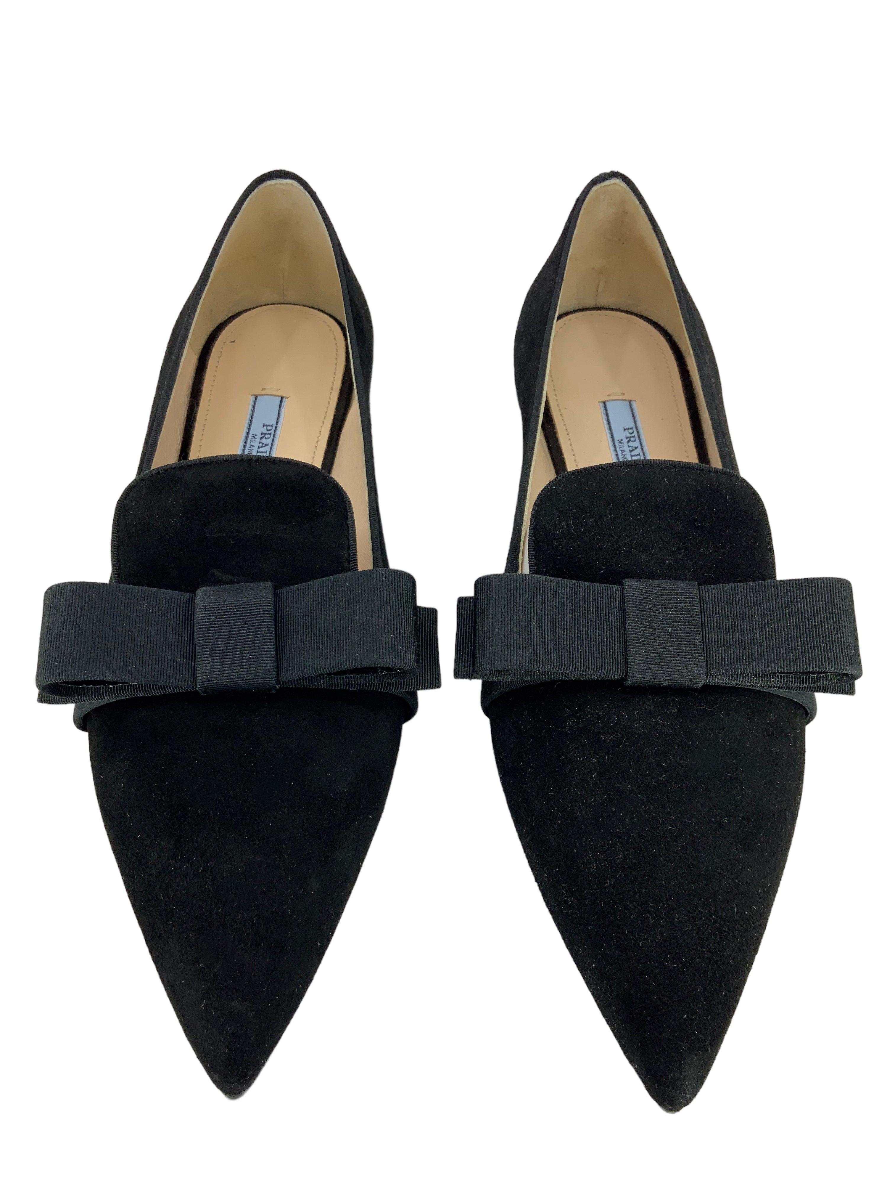 Prada Suede Point Toe Bow Pump Women's Size 7 US | Luxury Designer Heels for Work, Parties & Special Occasions