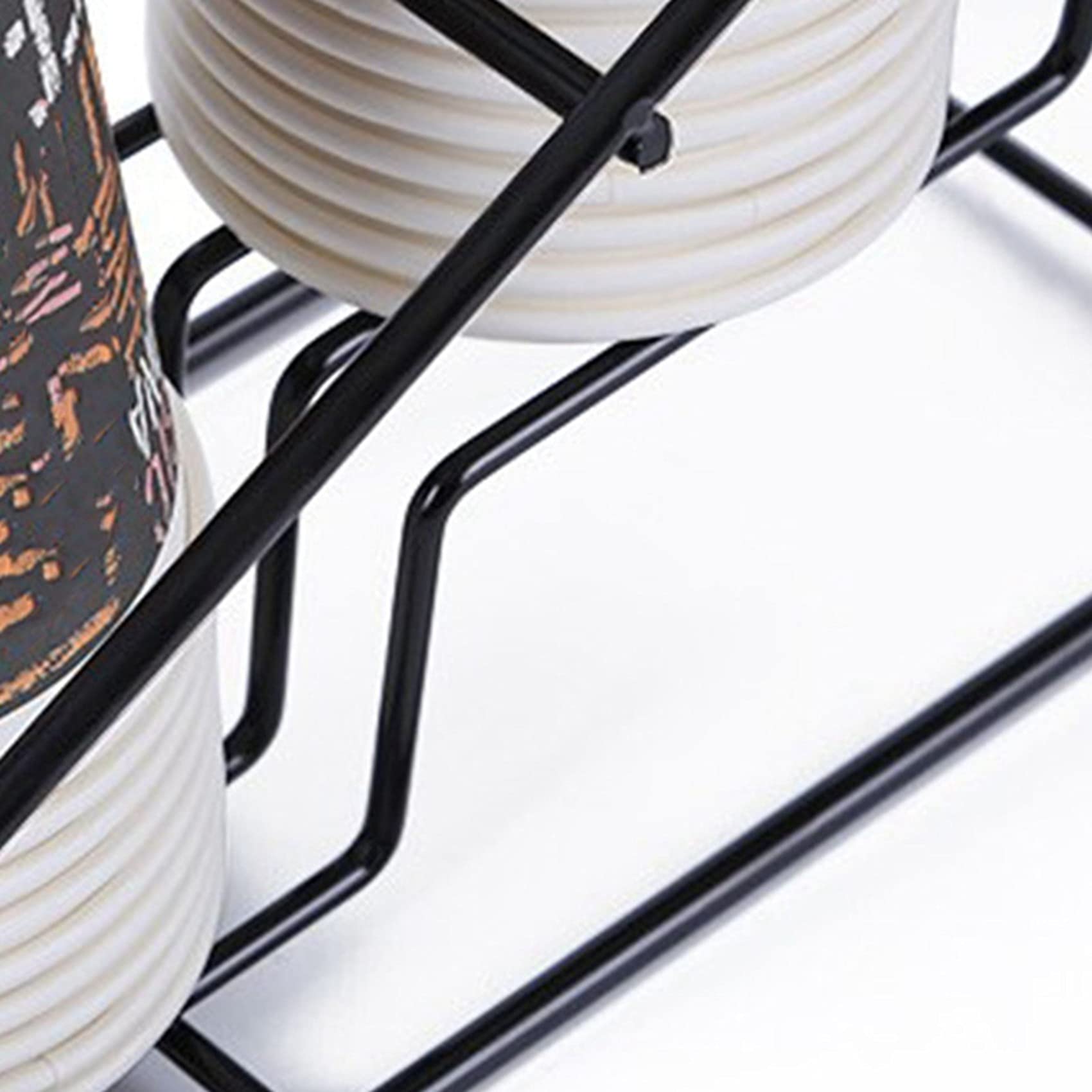 Abledance YeBetter Bottle Wire Display Rack - Monin Syrup Organizer, Coffee & Tea Storage Shelf, Multi-Functional Cup Holder for Milk Tea Shop & Cafe (Black) - Perfect for Commercial Kitchen & Beverage Display