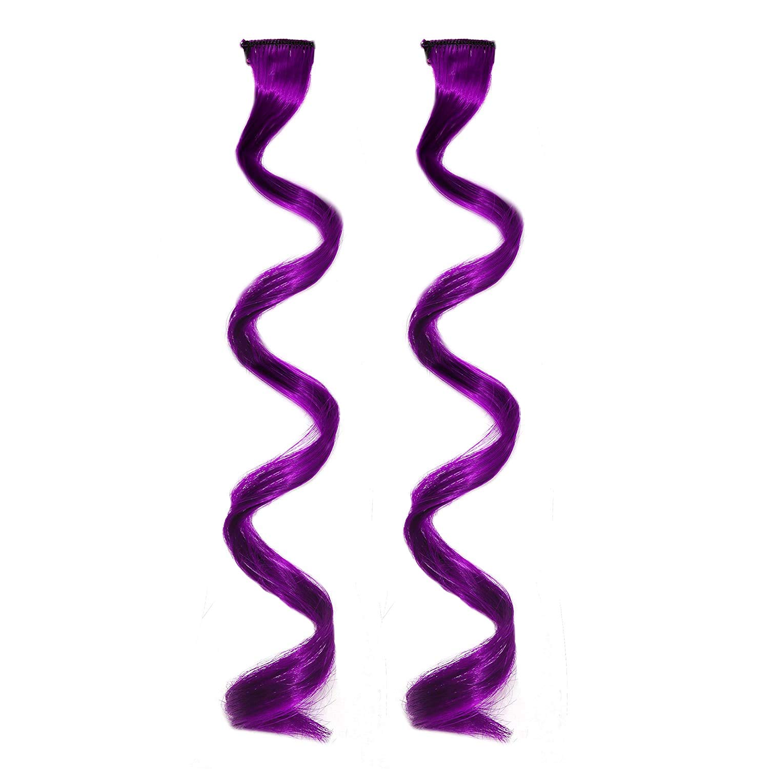 Rapidsflow® 6-Piece Curly Colored Hair Extensions for Women & Girls - Real Human Hair Highlights for Everyday & Party Styling (Style 4115)