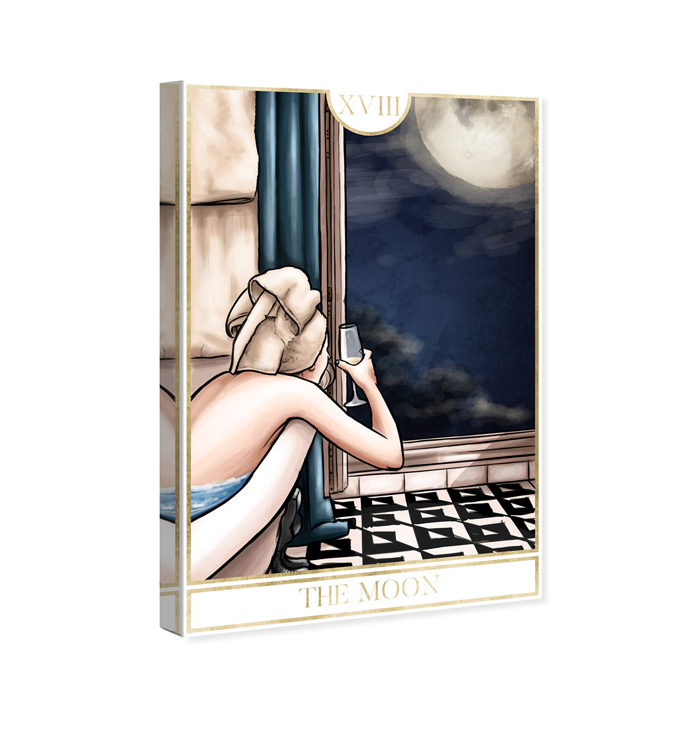 The Moon Bath Wall Art Canvas Prints - Modern Home Decor for Bathroom, Bedroom & Living Room - Perfect Gift for Housewarming & Holidays