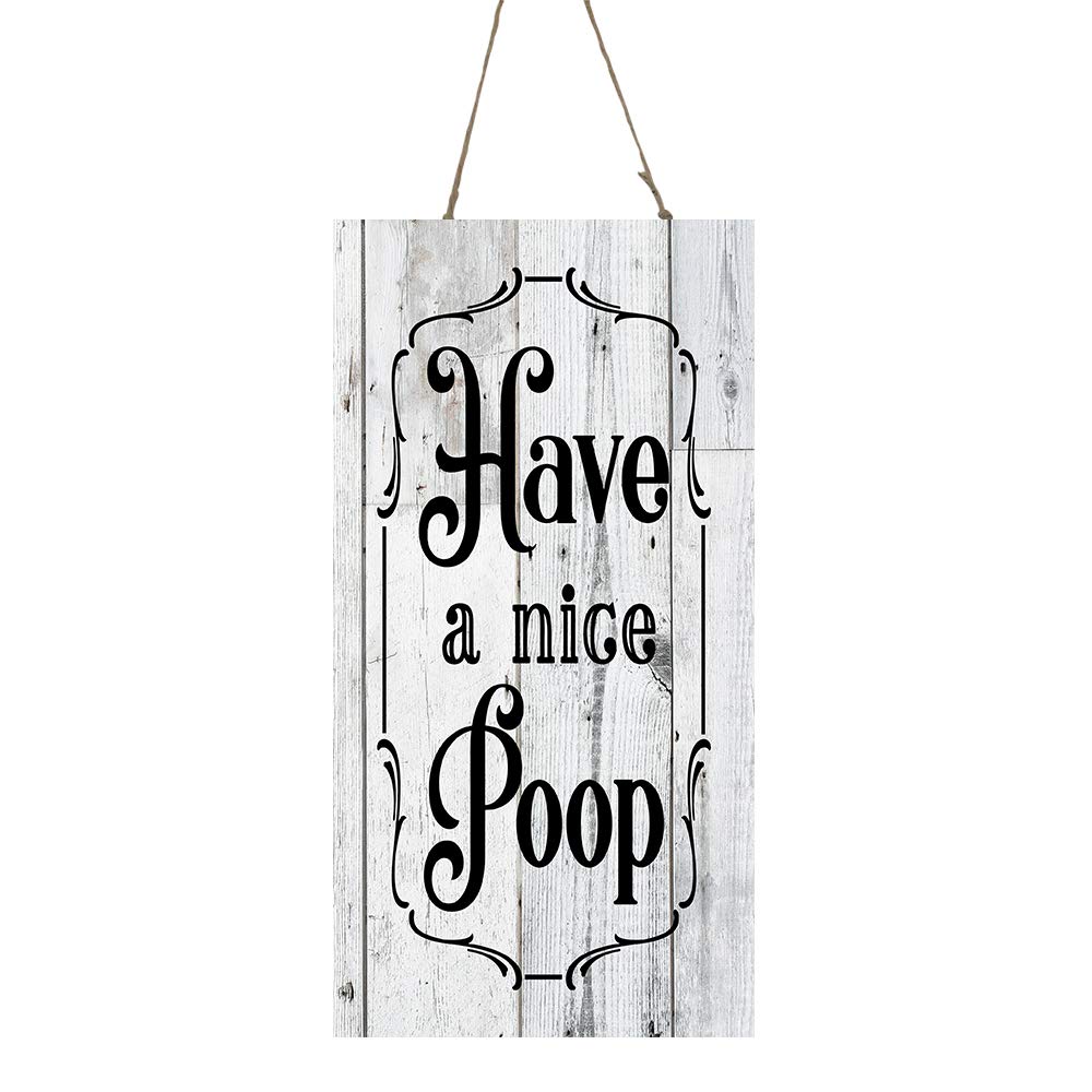 Funny Bathroom Wall Sign - 'Have a Nice Poop' Humor Decor | Perfect for Toilet, Restroom & Bathroom Decorations | Great Gift Idea for Housewarming or Friends